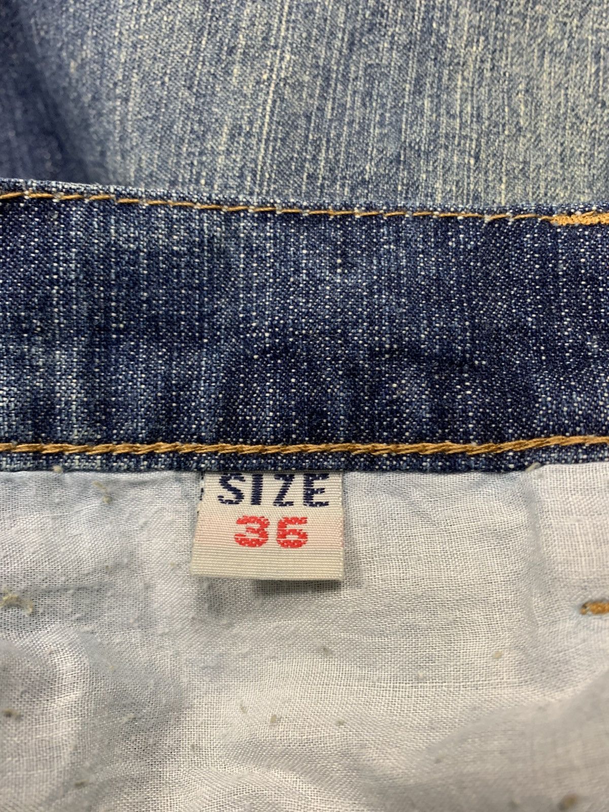 Pepe Jeans Pepe Art Indigo Embroidery Stitching Baggy Straight Cut Size US 35 - 9 Thumbnail