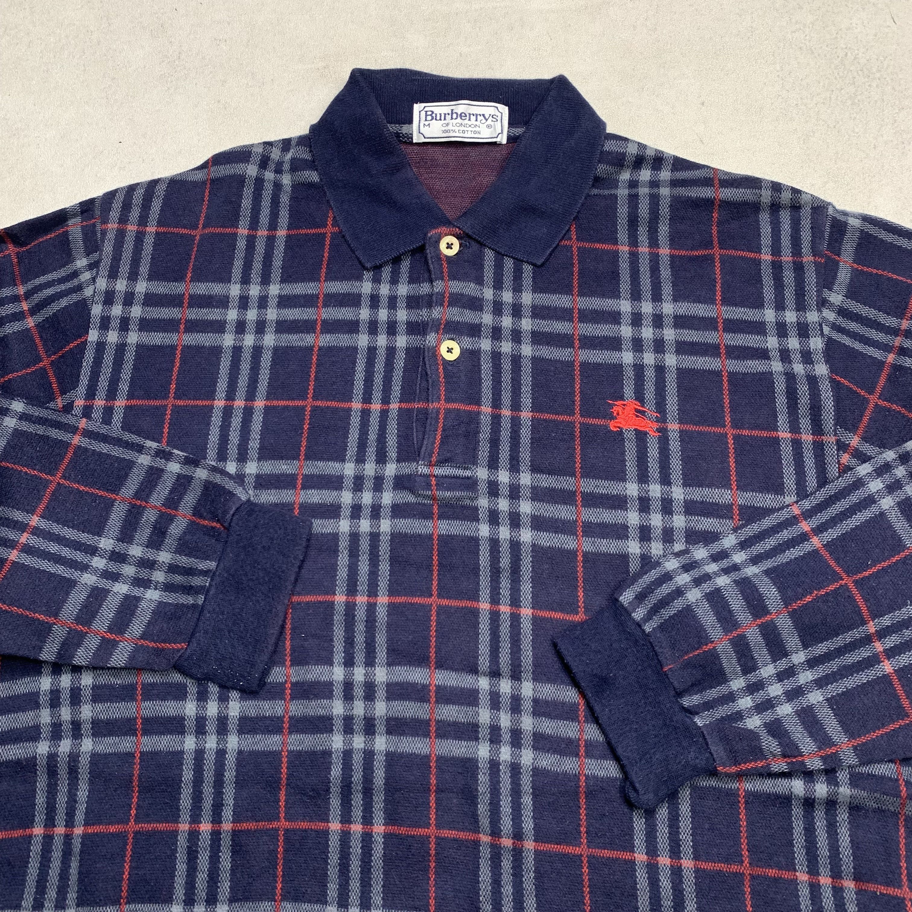 Burberry Vintage Burberry Longsleeve Polo Shirt Size US M / EU 48-50 / 2 - 2 Thumbnail
