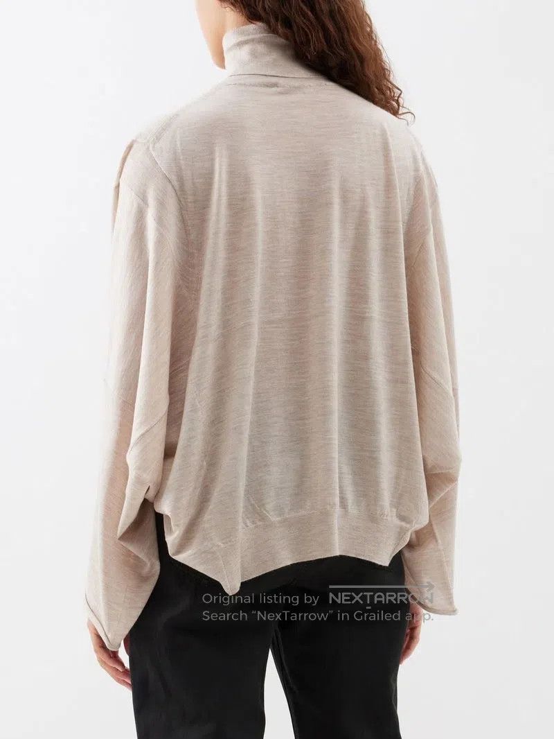The Row The Row Oatmeal Turtleneck Asymmetric Hem Cashmere Sweater Size M / US 6-8 / IT 42-44 - 9 Thumbnail