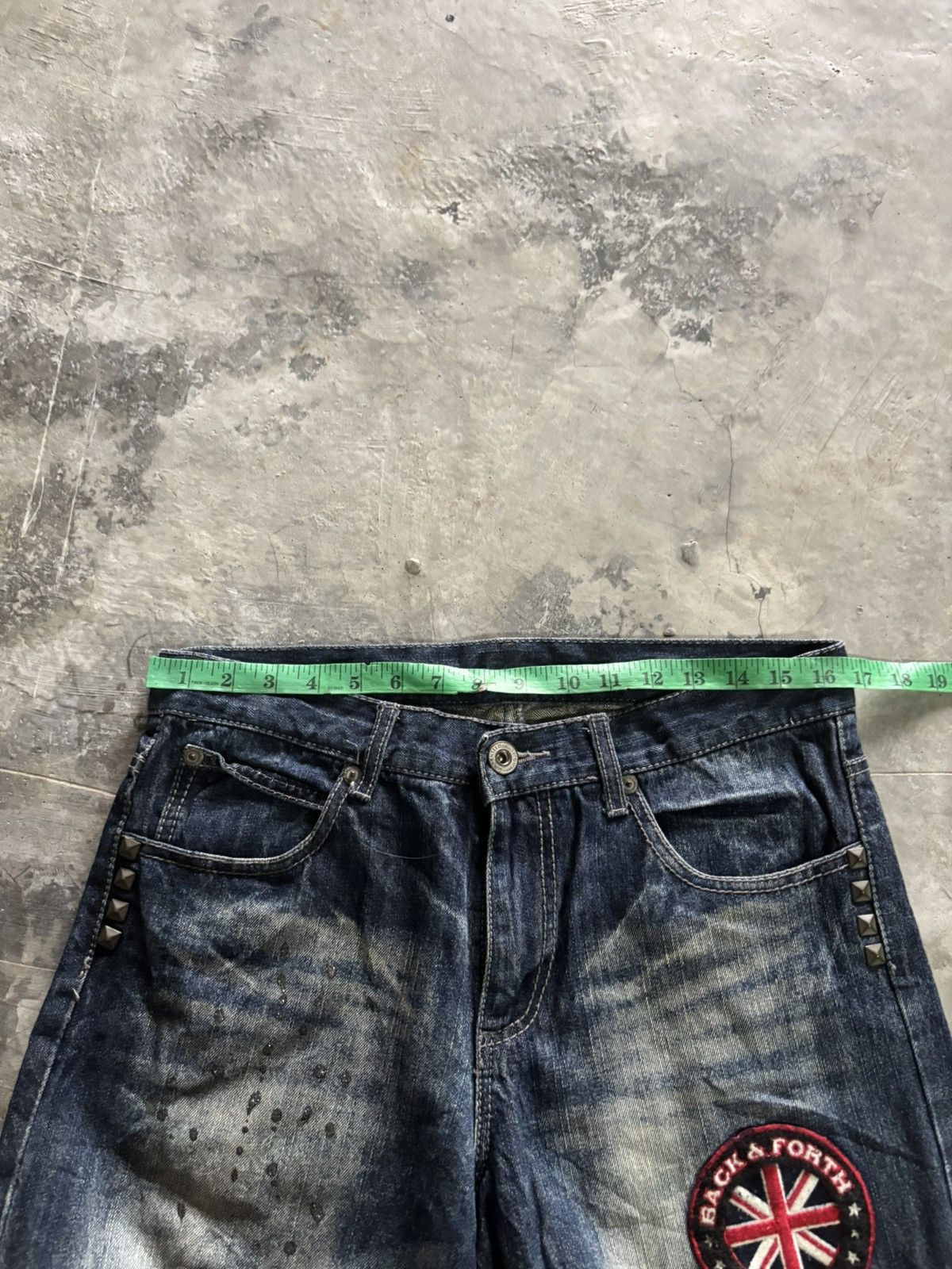 Hysteric Glamour DISTRESSED BACK&FORTH JAPANESE DENIM STUDDED GRUNGE SPLATTER Size US 33 - 17 Thumbnail