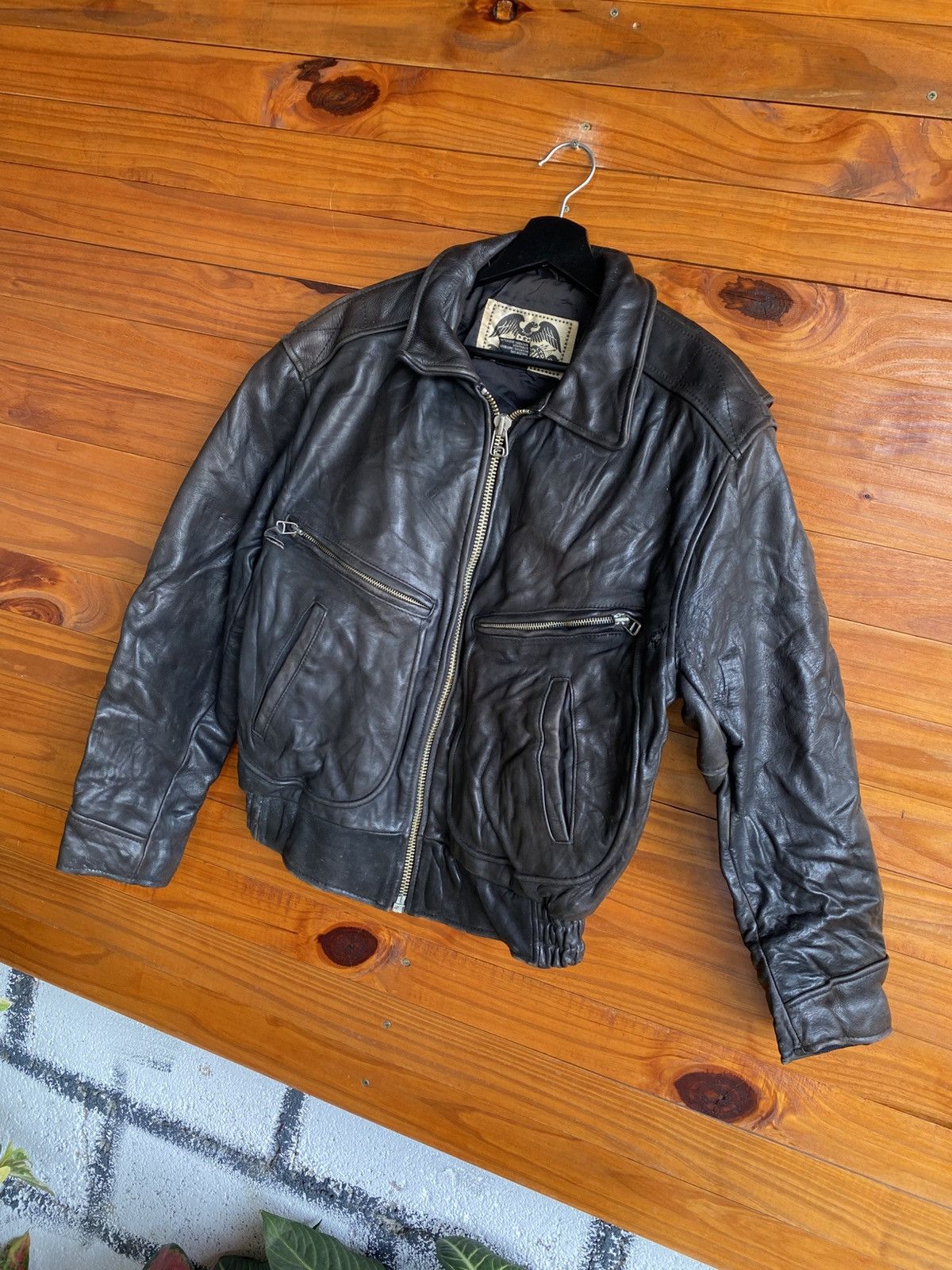 Vintage Vintage H.I.S. Genuine Leather Bomber Jacket Black | Classic Size US M / EU 48-50 / 2 - 4 Thumbnail