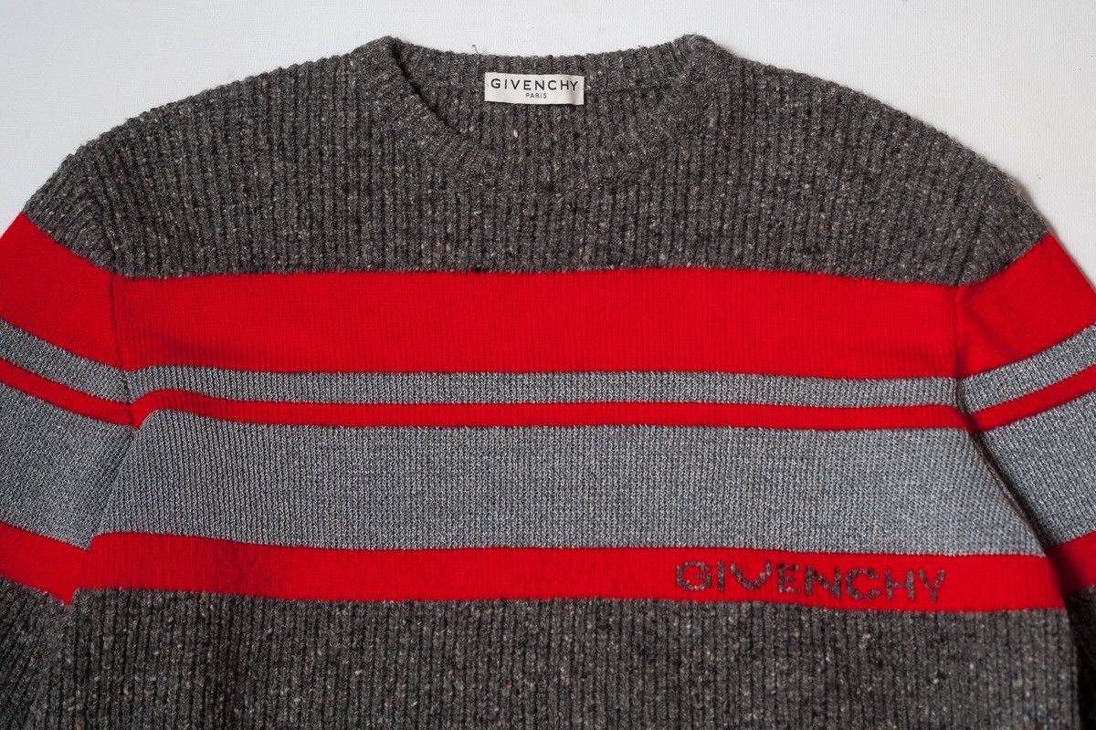 Givenchy Givenchy Striped Logo Intarsia Reflective Wool Sweater Size US L / EU 52-54 / 3 - 2 Thumbnail