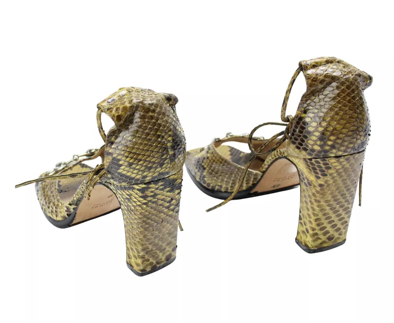 Gucci GUCCI SS 1996 Women's EU 41 Python Horse-Bit Block Heels Size US 11 / IT 41 - 4 Thumbnail