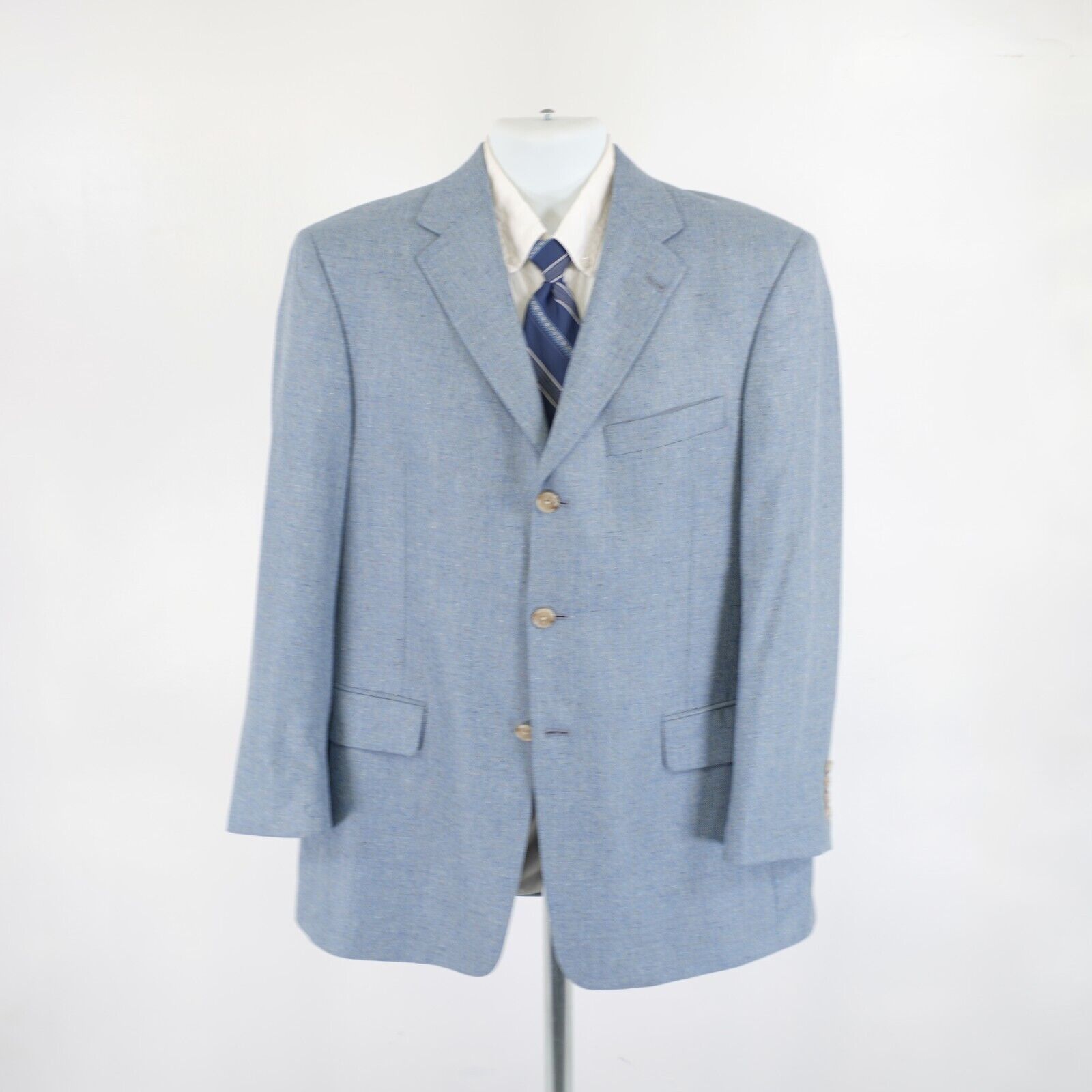Hart Schaffner Marx Hart Schaffner Marx Tweed Wool Blue Brown Spec 40R 3 Button Size 40R - 4 Thumbnail