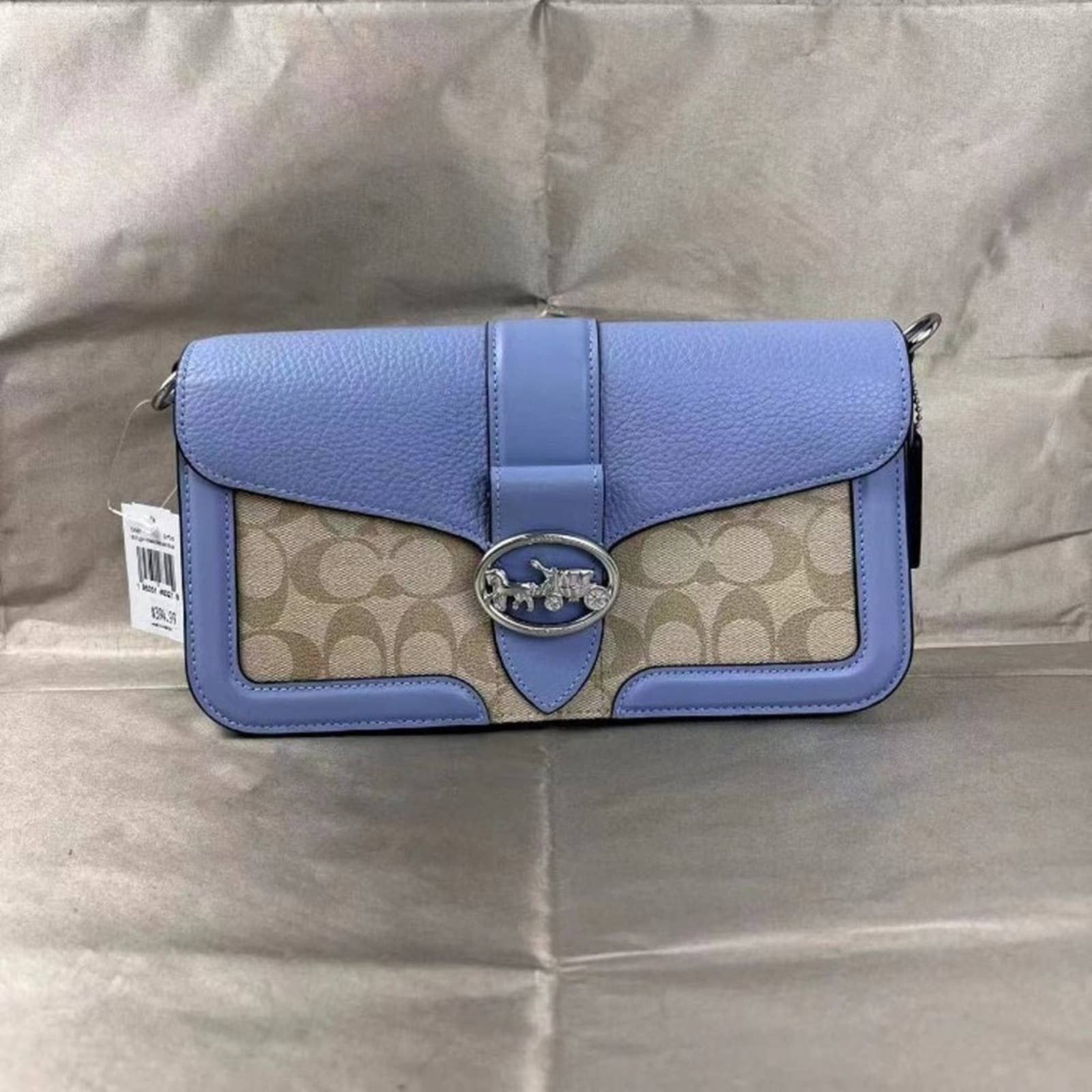 image of Coach C4067 Georgie Shoulder Bag In Sig Light Khaki/blue, Women's