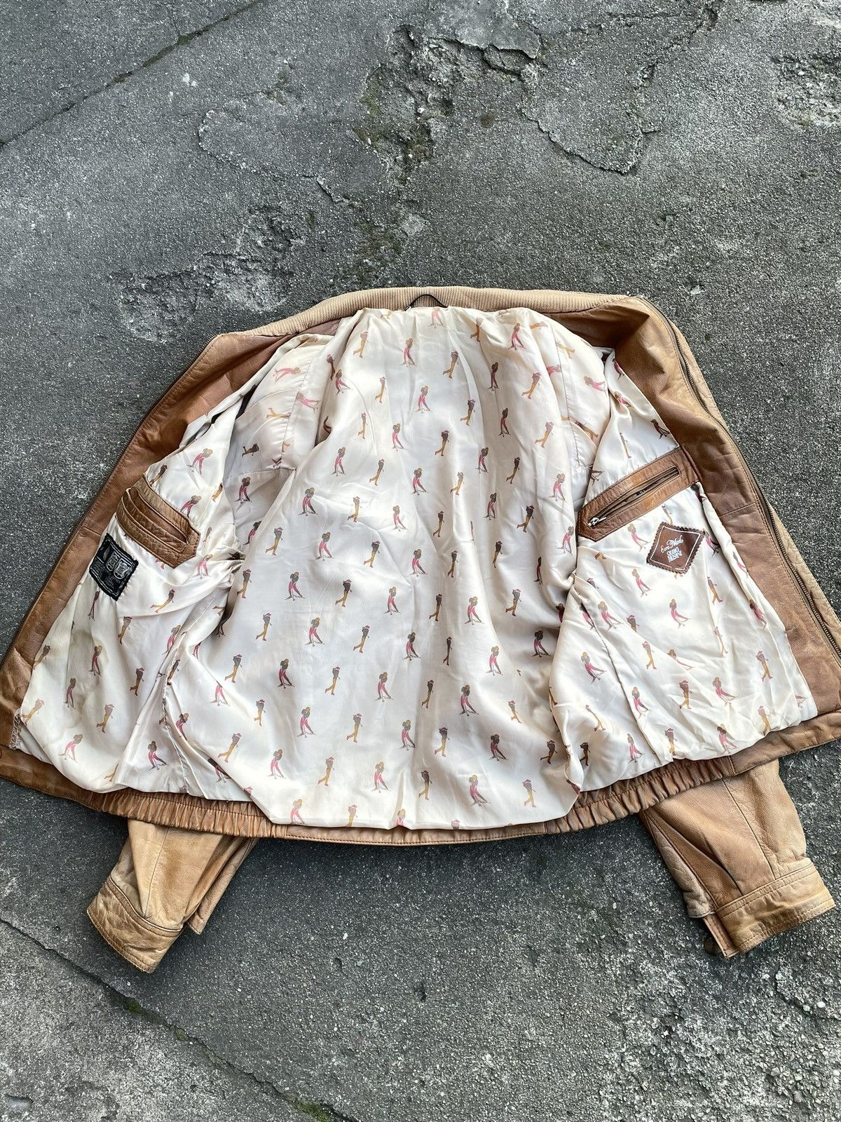 Vintage Washed Brown Retro 90s Genuine Real Leater Bomber Punk Rock Size US XL / EU 56 / 4 - 11 Thumbnail