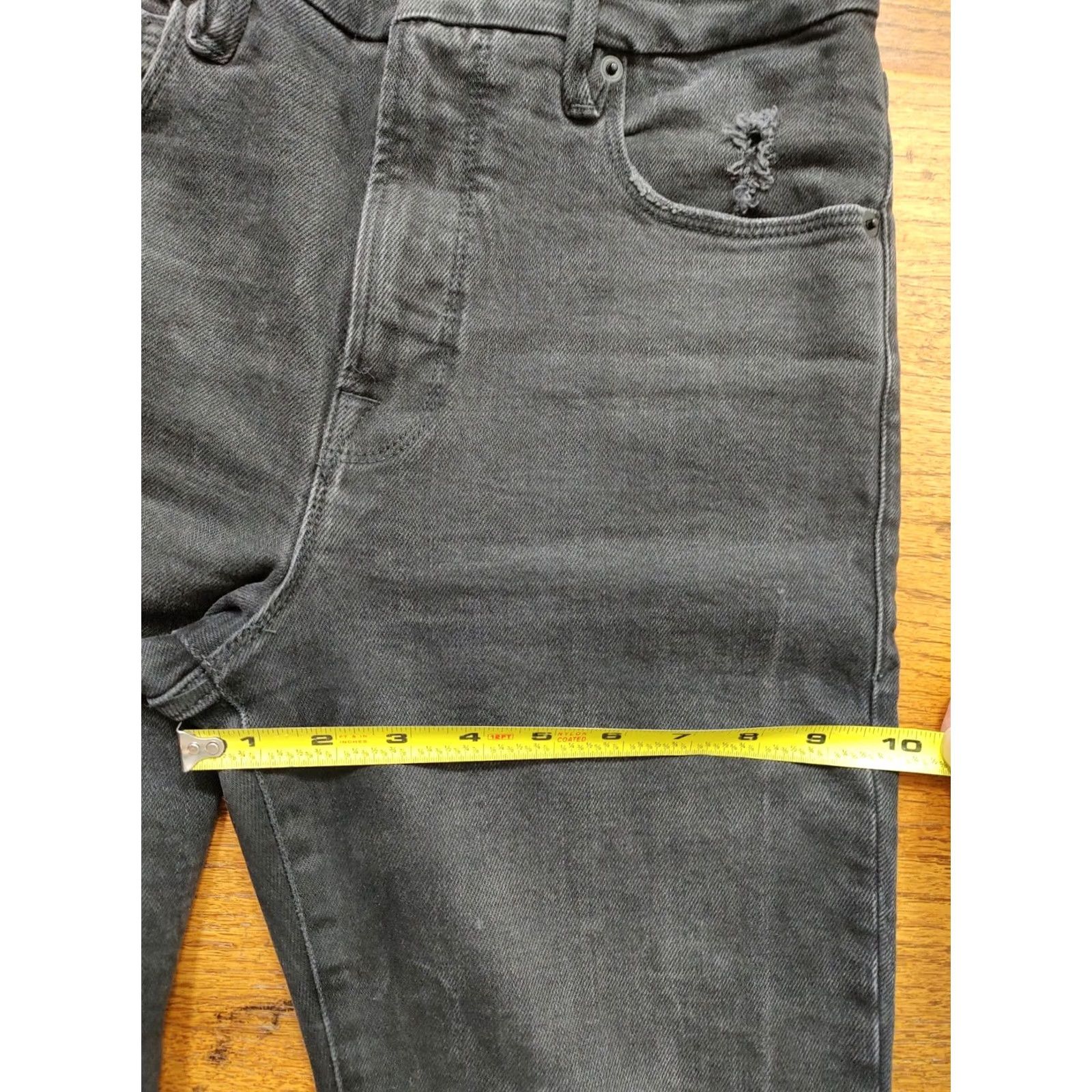 Good American Good American Jeans Size 2 26 Black Wash Distressed High Rise Straight Slim Color Blue 90s College City Women Size 26" / US 2 / IT 38 - 7 Thumbnail