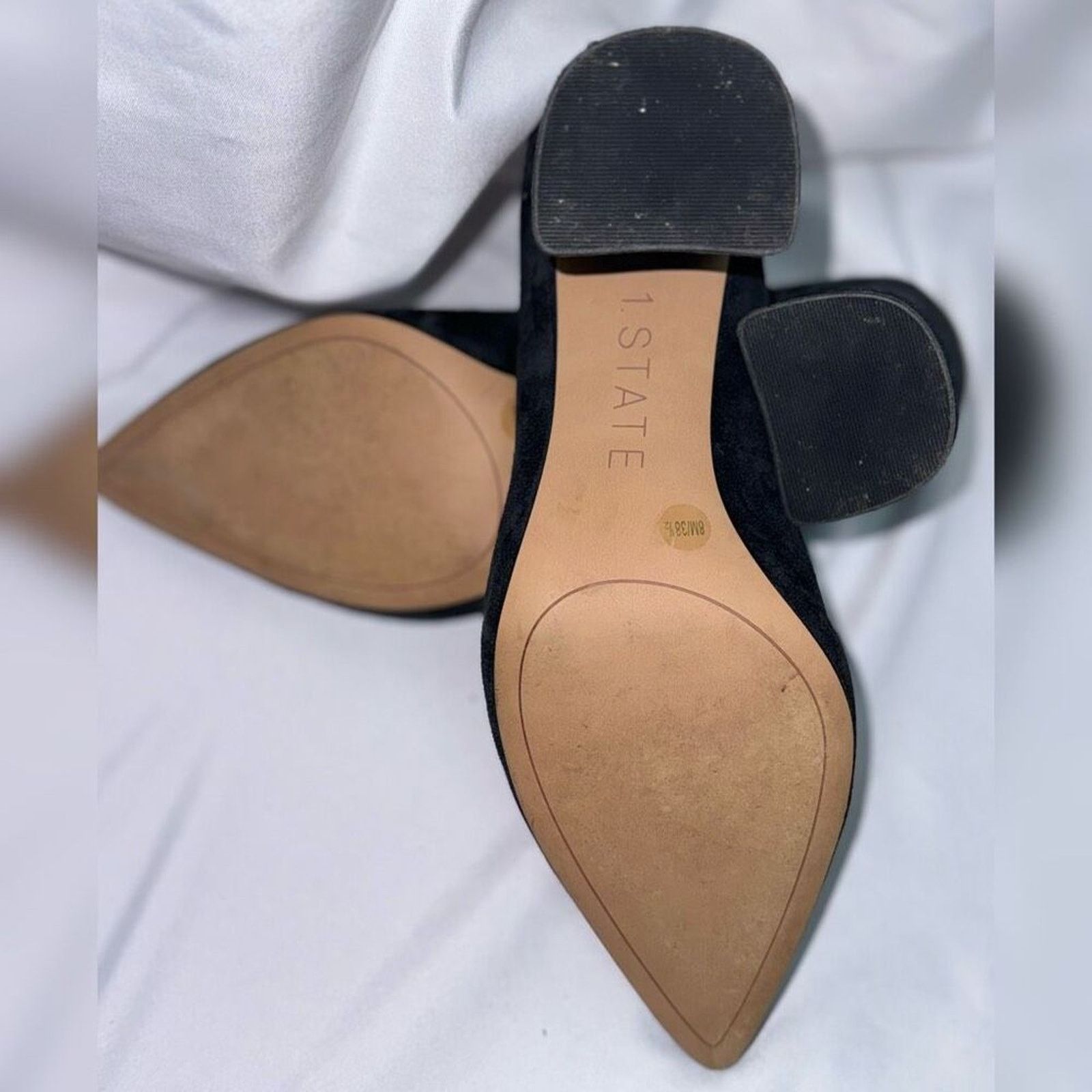 Other 1.State Black Asymmetric Pointed Toe Block Heel | Sz 8 Size US 8.5 / IT 38.5 - 5 Thumbnail