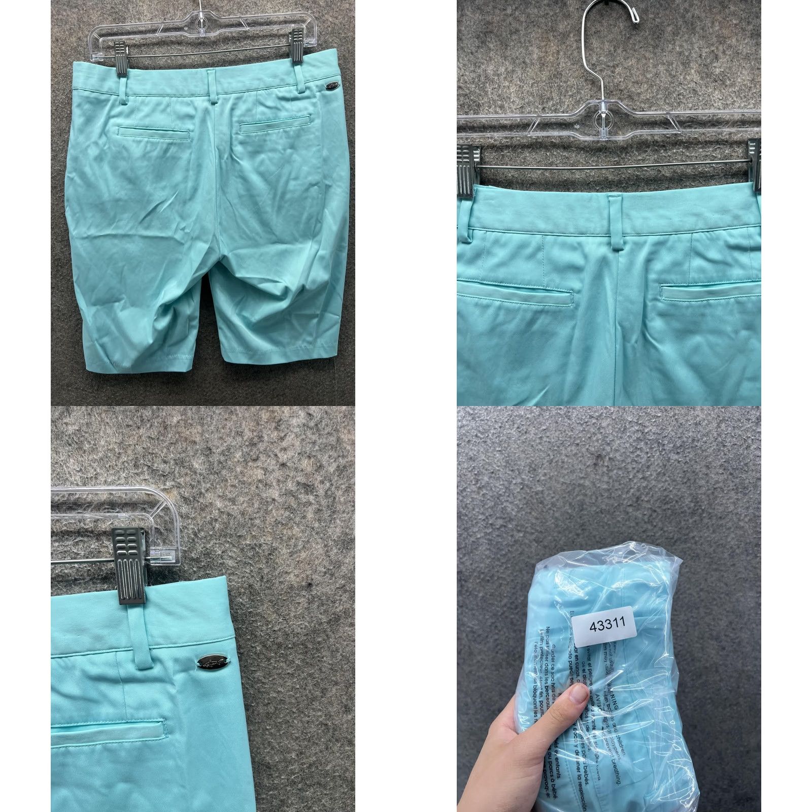 Vintage Greg Norman Shorts Womens 6 Blue Bermuda Stretch Golf Chino Casual Summer Size 28" / US 6 / IT 42 - 8 Thumbnail