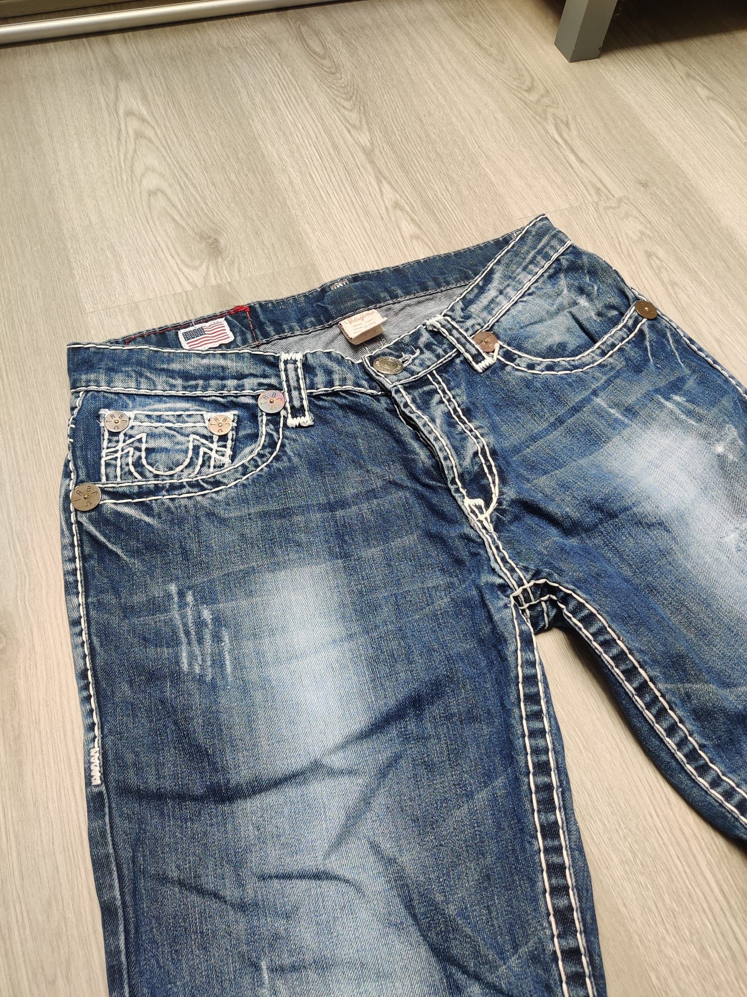 True Religion Vintage True Religion jeans blue/white Size US 33 - 3 Thumbnail