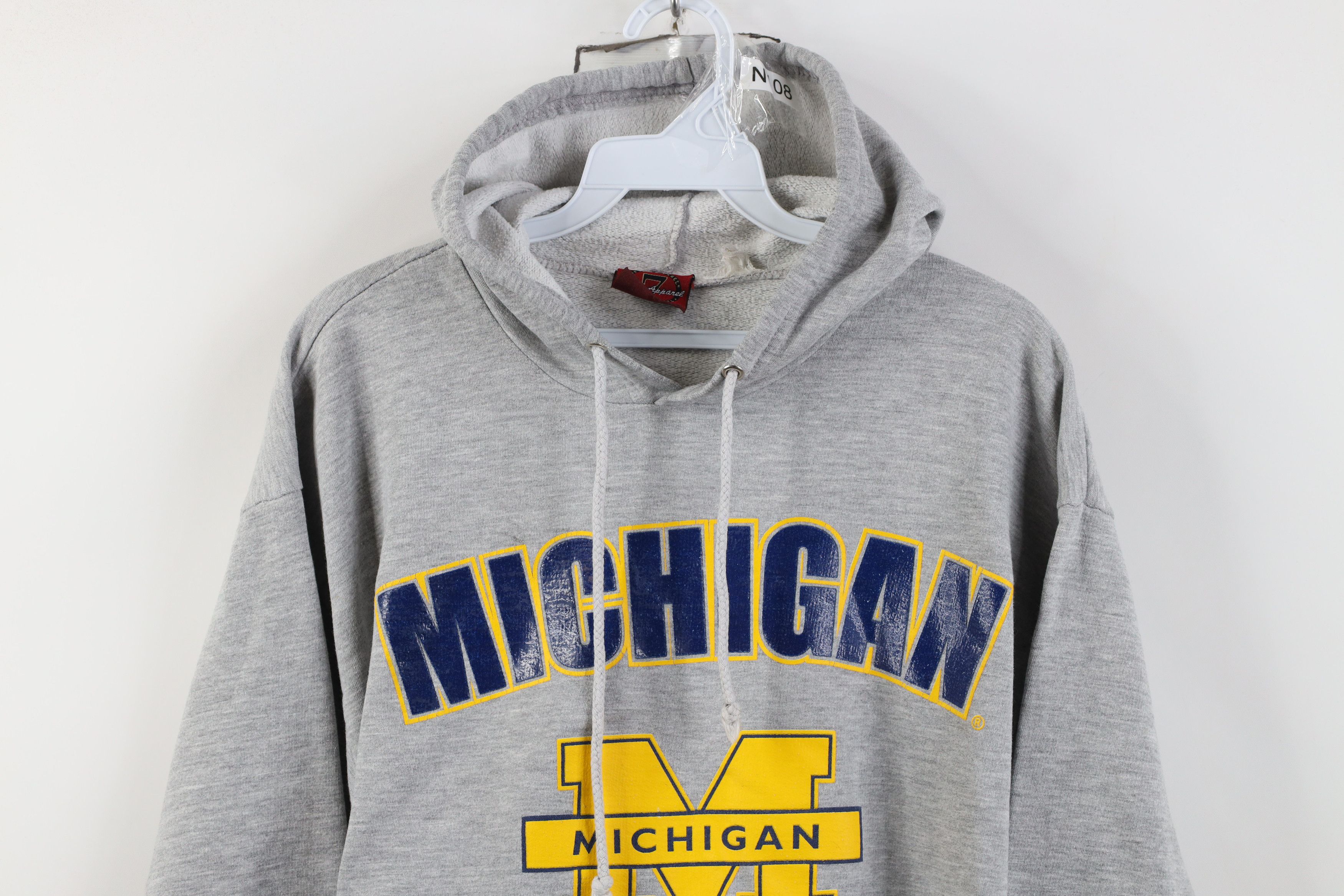 Vintage Vintage 90s University of Michigan Hoodie Sweatshirt Gray Size US S / EU 44-46 / 1 - 2 Thumbnail