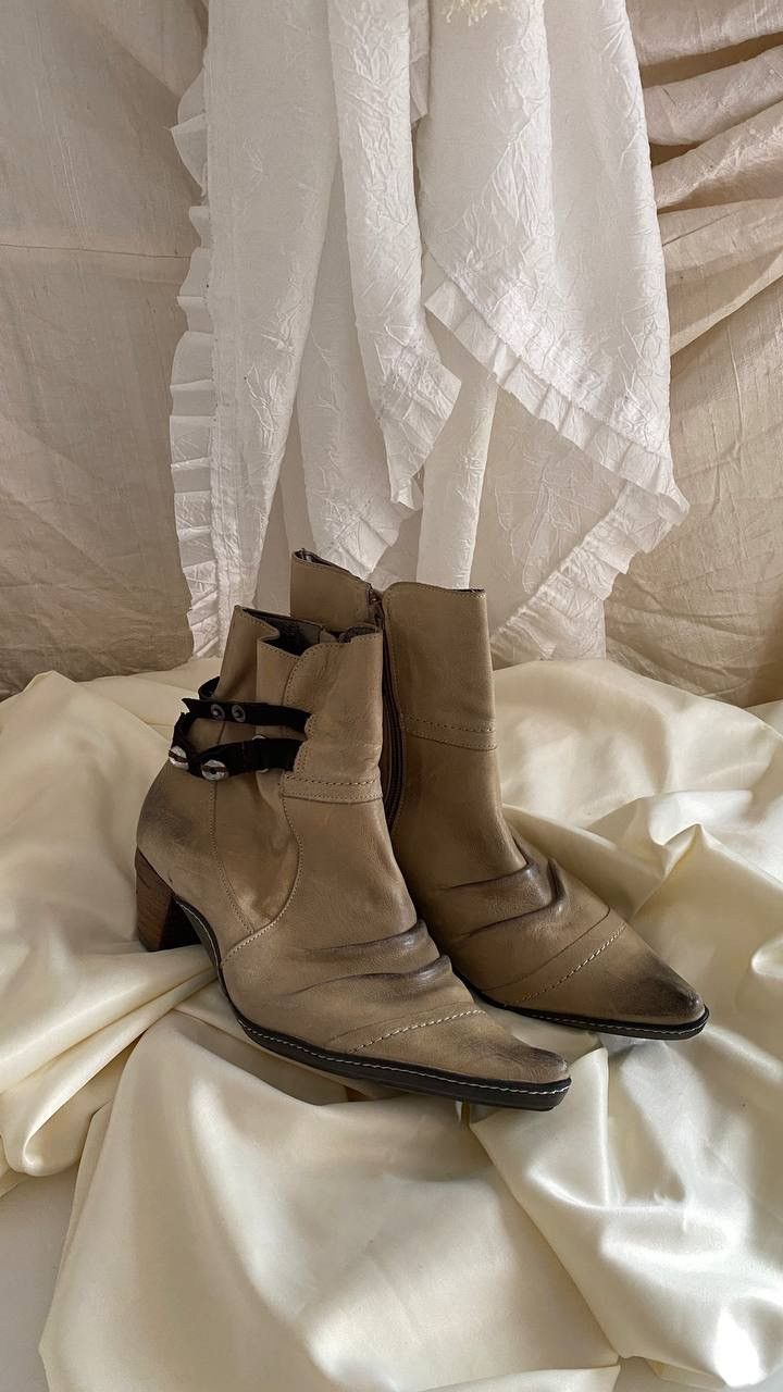 Vintage Vintage leather beige cowboy boots Size US 6.5 / IT 36.5 - 2 Thumbnail