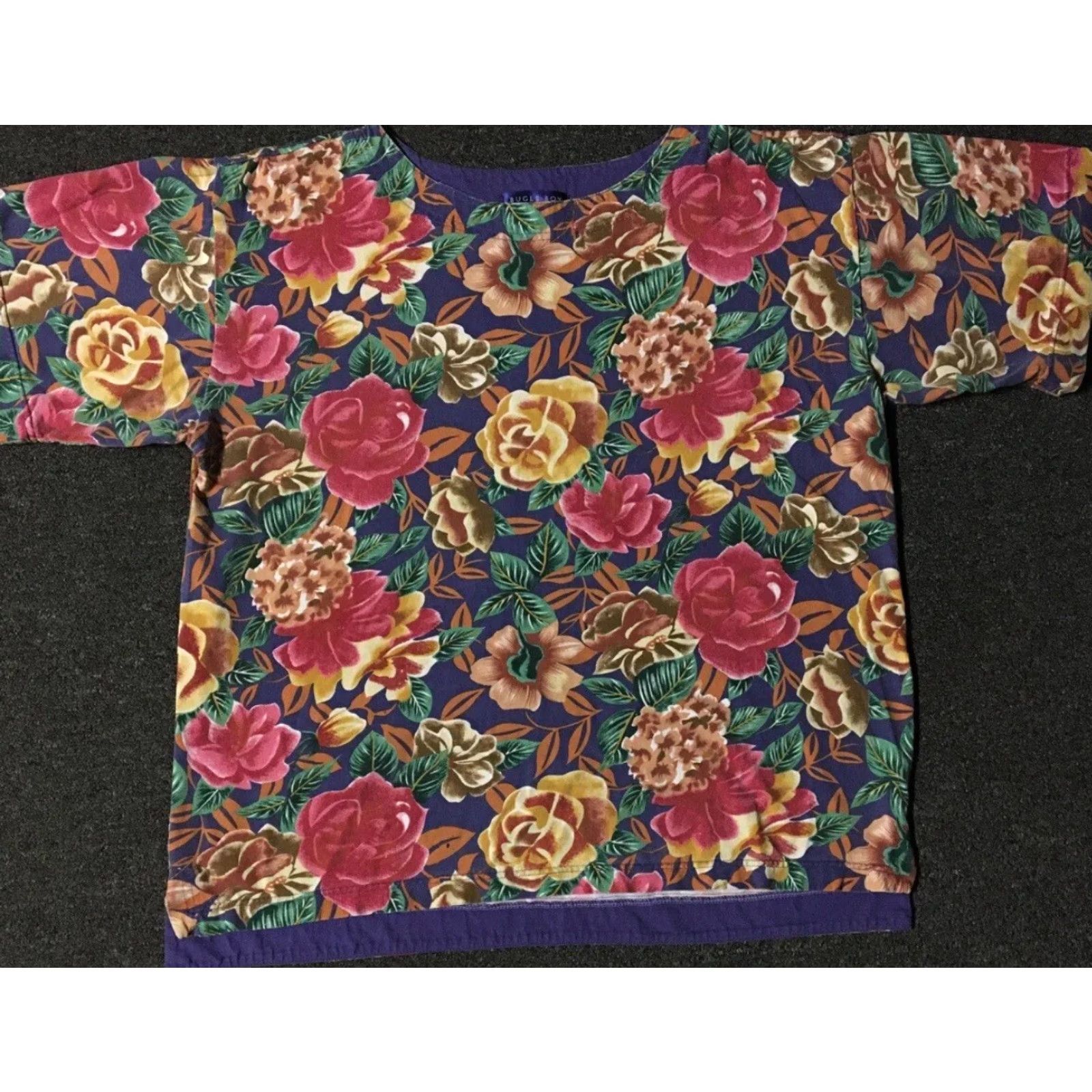 Bugle Boy VINTAGE Bugle Boy All Over Print Boxy Flower Shirt M L Purple 90s AOP Beach Surf Grunge Vaporwave Mens Shirt Size US M / EU 48-50 / 2 - 2 Thumbnail