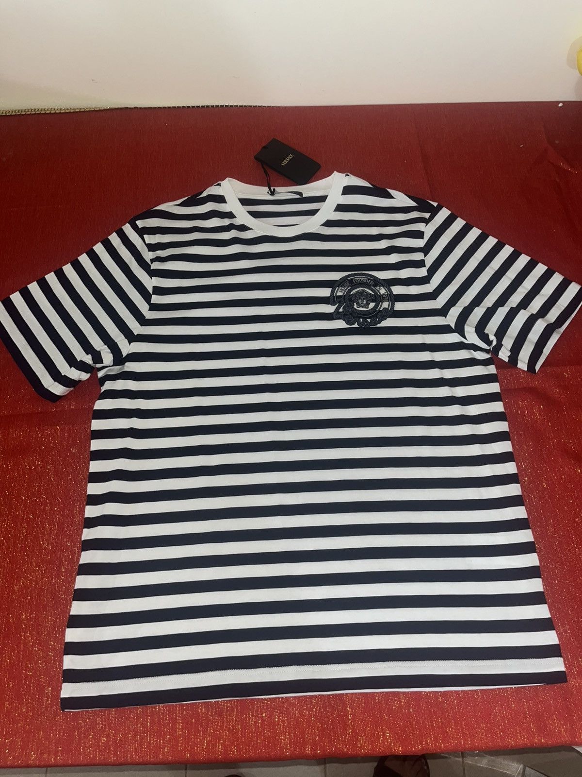 Versace Versace Striped T-Shirt Sz L Size US L / EU 52-54 / 3 - 12 Thumbnail