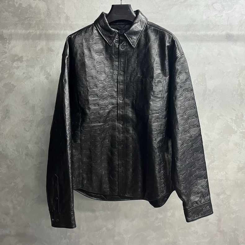 Balenciaga Balenciaga latest black full logo leather jacket jacket-250 Size US M / EU 48-50 / 2 - 1 Thumbnail