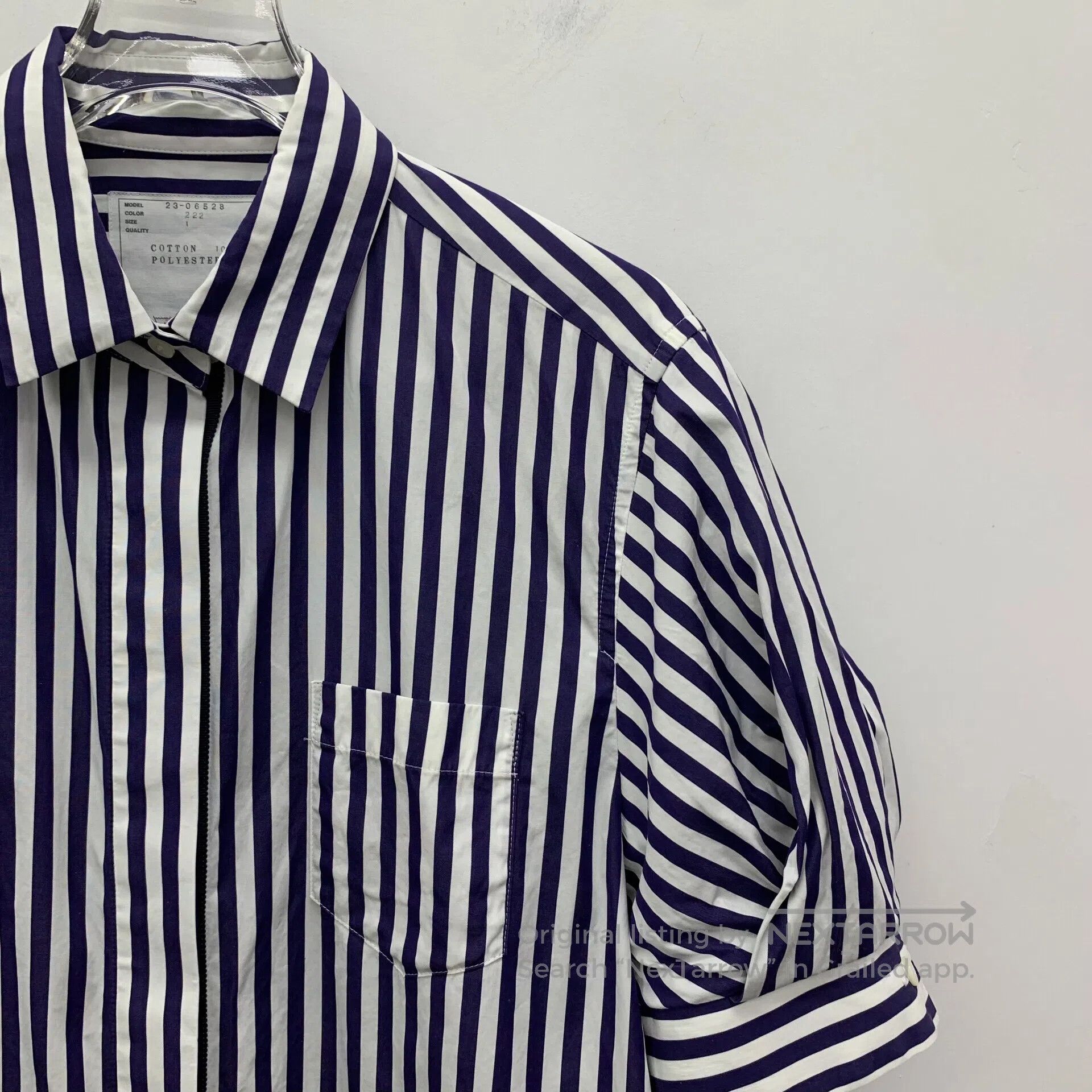 Sacai Sacai Color block vertical stripe cotton lapel short sleev Size US S / EU 44-46 / 1 - 3 Thumbnail