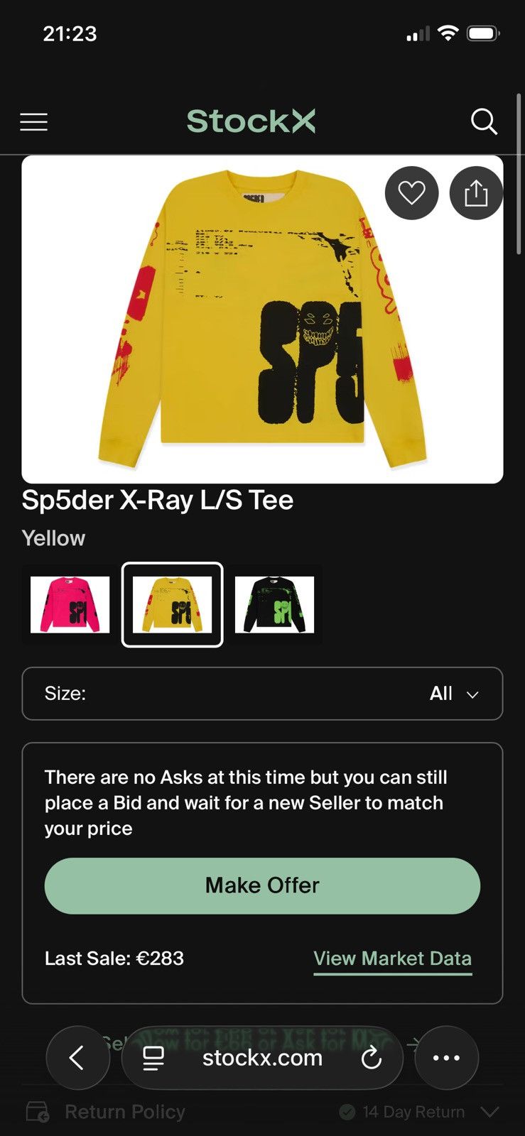 Sp5der yellow/red spider worldwide x ray tee Size US M / EU 48-50 / 2 - 10 Thumbnail