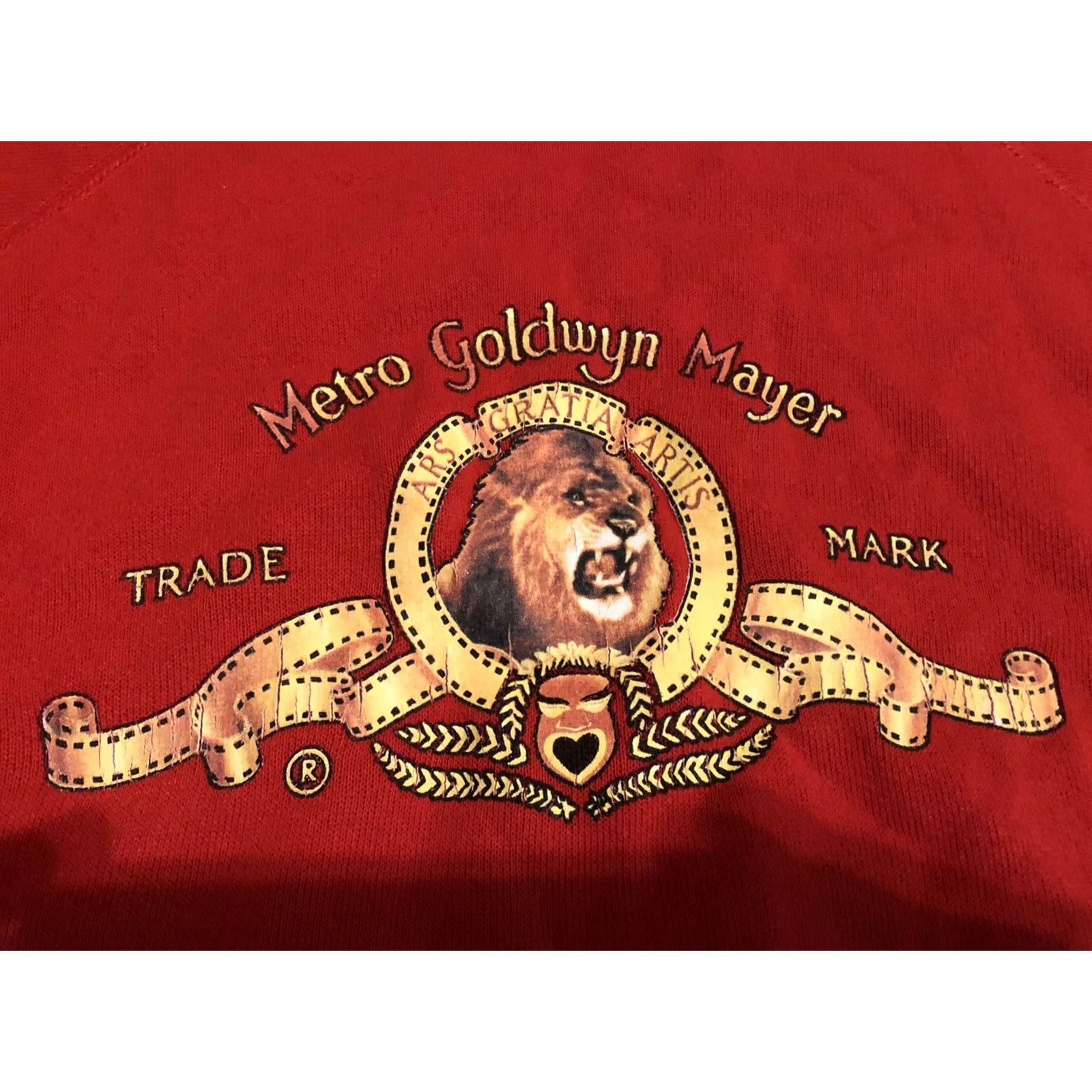 Hanes VINTAGE Hanes Red Crewneck Sweater Men XL Cotton Blend Pullover Crew Neck United States Made in USA Metro Goldwyn Mayer Size US XL / EU 56 / 4 - 5 Thumbnail