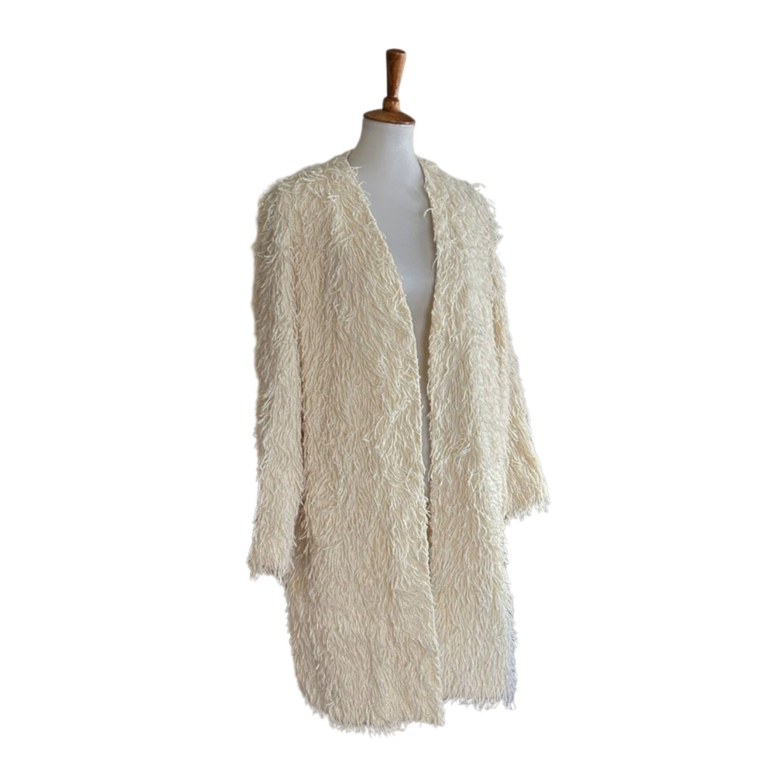 Helmut Lang Helmut Lang Wool-Blend Fringe Coat, Size XS Size XS / US 0-2 / IT 36-38 - 2 Thumbnail