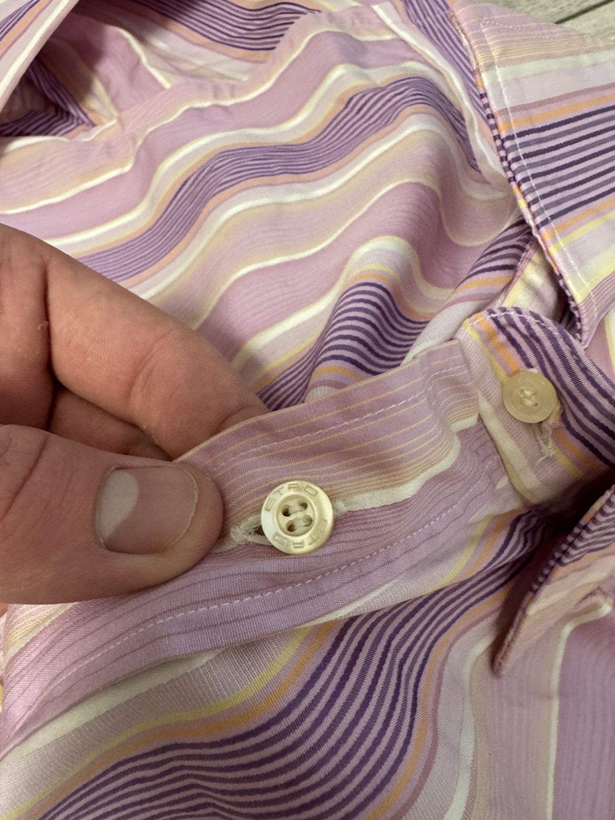 Etro Etro men’s long sleeve button up striped shirt size 39 pink Size US S / EU 44-46 / 1 - 6 Thumbnail