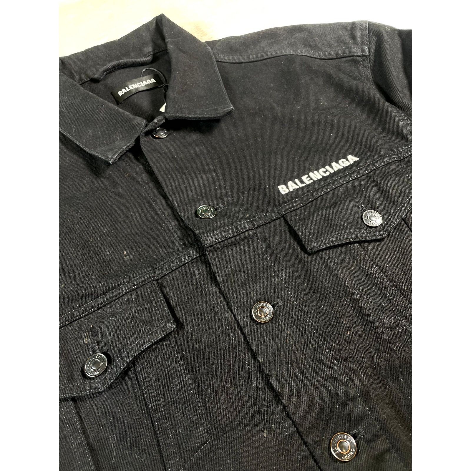 Balenciaga Balenciaga Crew Denim Black Jacker Size US L / EU 52-54 / 3 - 2 Thumbnail