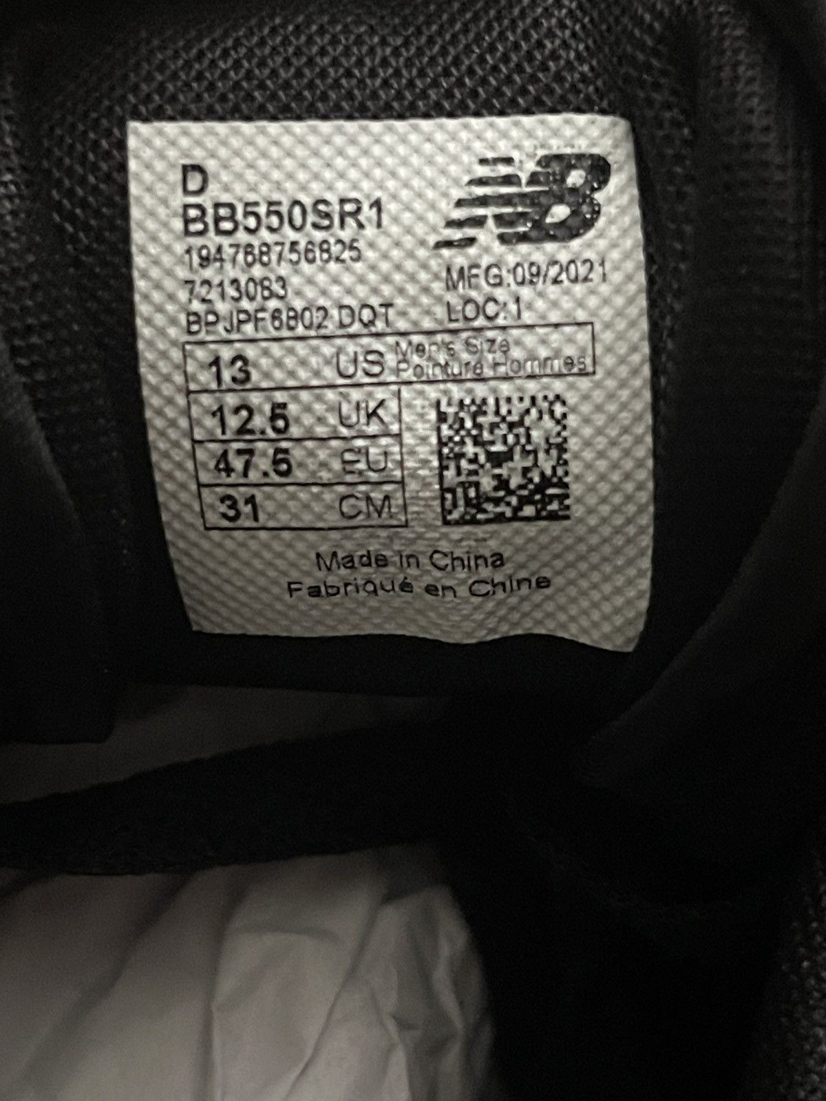 New Balance *New* New Balance 550 Shadow BB550SR1 Grey / Black Size US 13 / EU 46 - 6 Thumbnail