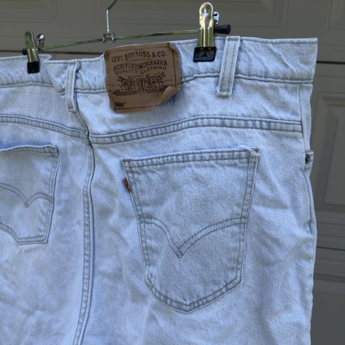 Levi's 90s Levi's 550 Light Wash Denim Shorts Skater ERD Chrome Size US 42 / EU 58 - 4 Thumbnail