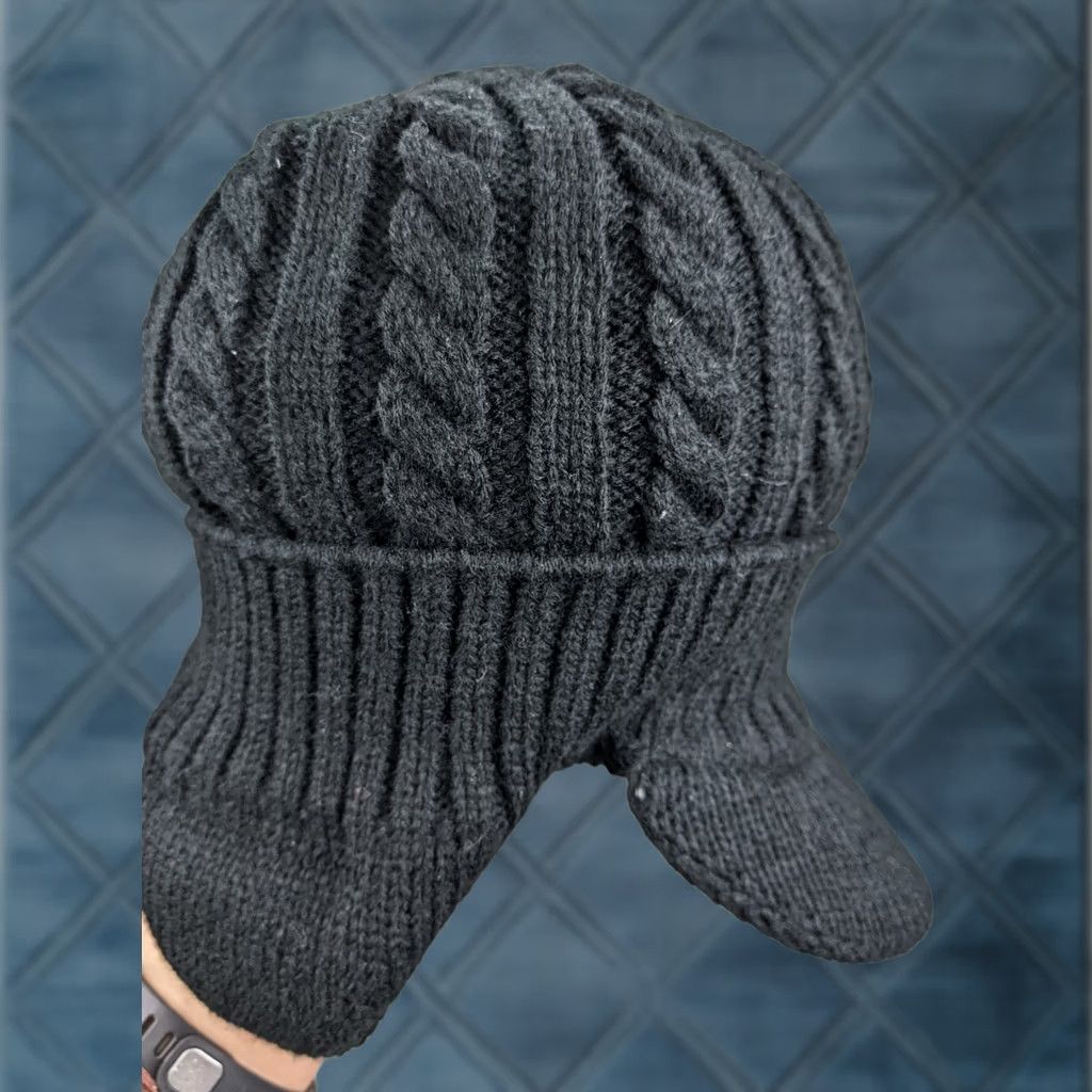 Vintage Janey & Rubbins Hat Beanie Gray Lined Faux Fur Chunky Knit 3D Adult One Size Knit Beanie Mens Womens Unisex Accessories Size ONE SIZE - 1 Thumbnail