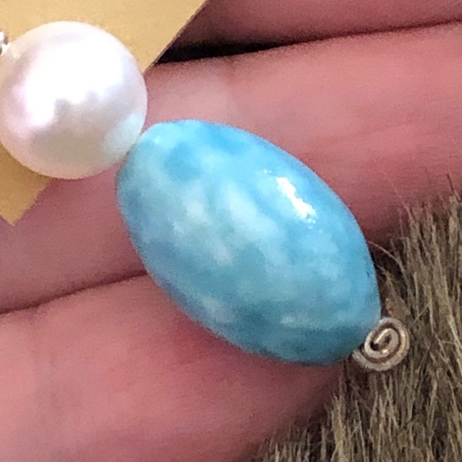 Handmade Handmade turquoise & Pearl glass bead earrings Size ONE SIZE - 5 Thumbnail