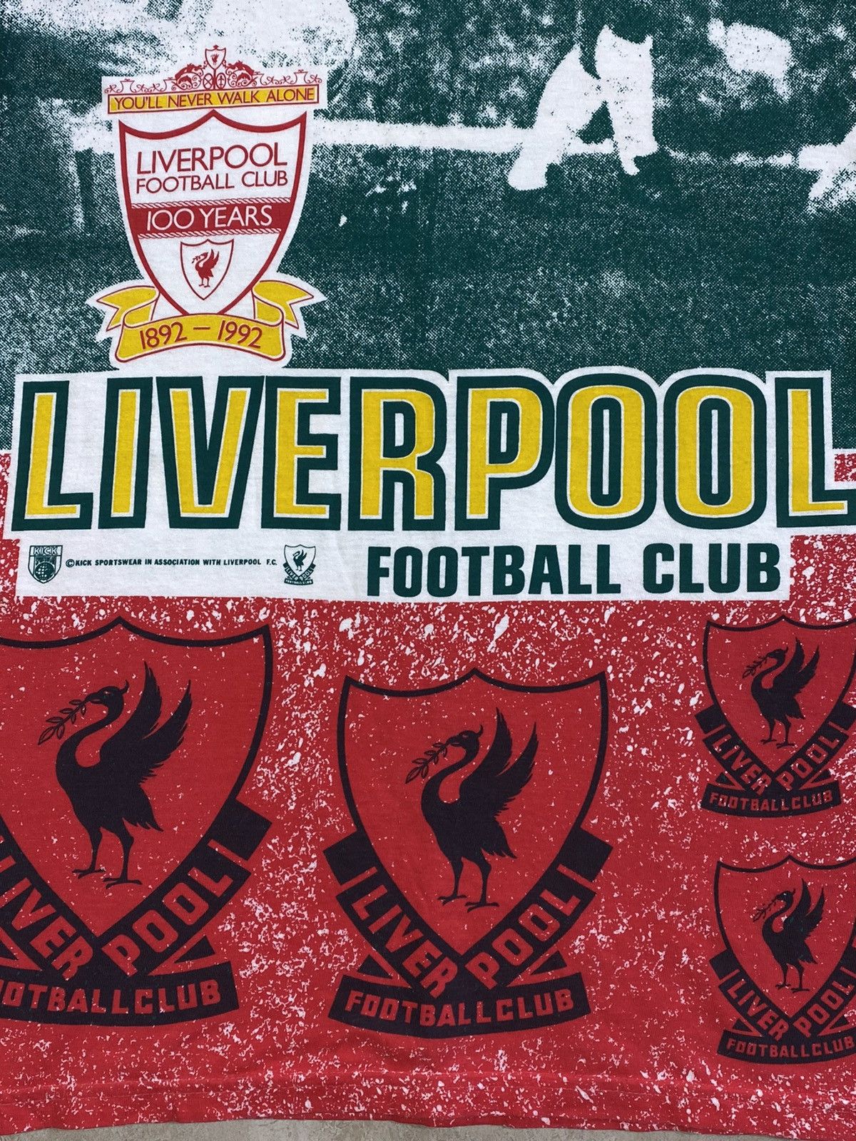 Band Tees × Vintage Vintage 1992 liverpool 100 years of glory all over print tee Size US M / EU 48-50 / 2 - 6 Thumbnail
