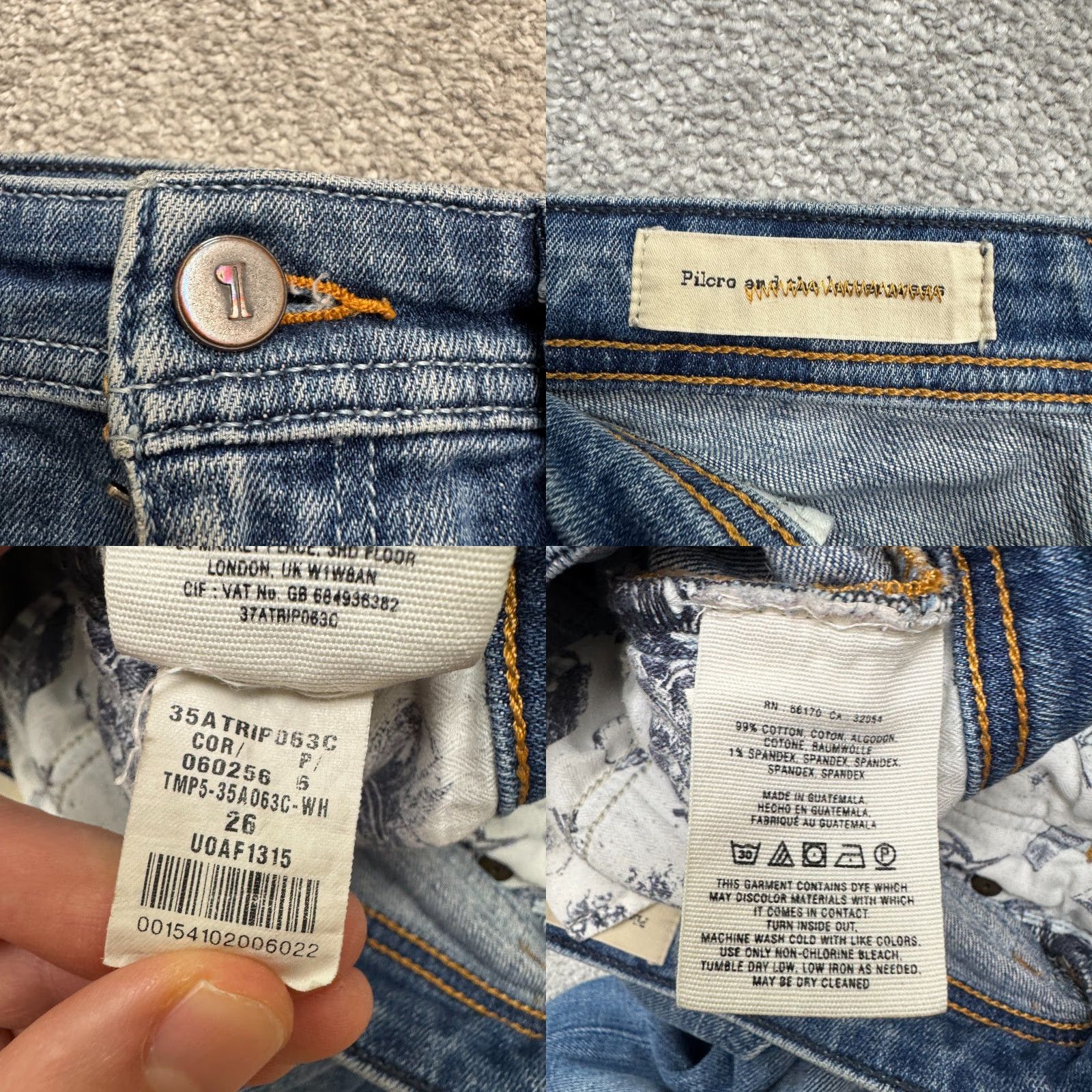 Vintage Pilcro And The Letterpress Hyphen Denim Jeans Womens 26 Blue Medium Wash Casual City Streetwear Size 26" / US 2 / IT 38 - 8 Thumbnail