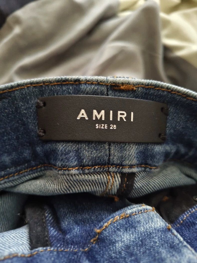 Amiri Amiri 16AW MX1 Blue Patch Leather jeans Size US 28 / EU 44 - 3 Thumbnail