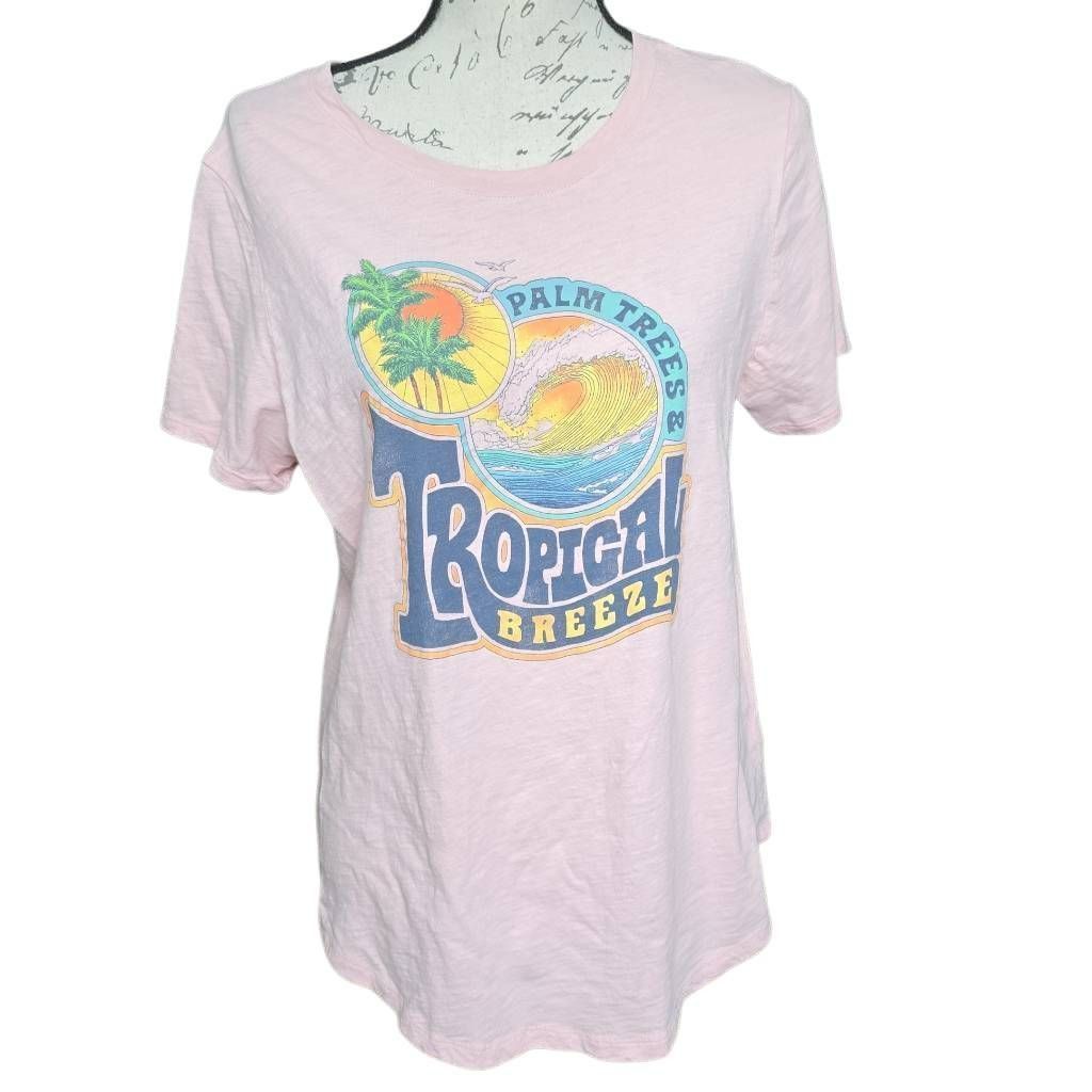 Old Navy Old Navy Women’s Size Large Pink Palm Tree & Tropical Breeze Size L / US 10 / IT 46 - 1 Thumbnail
