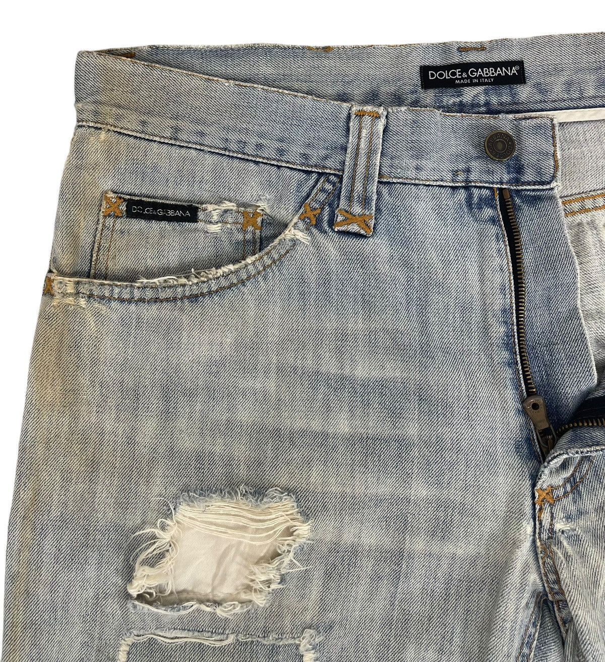 Dolce & Gabbana × Vintage Vintage D&G Dolce Gabbana Distressed Jeans Size US 35 - 5 Thumbnail