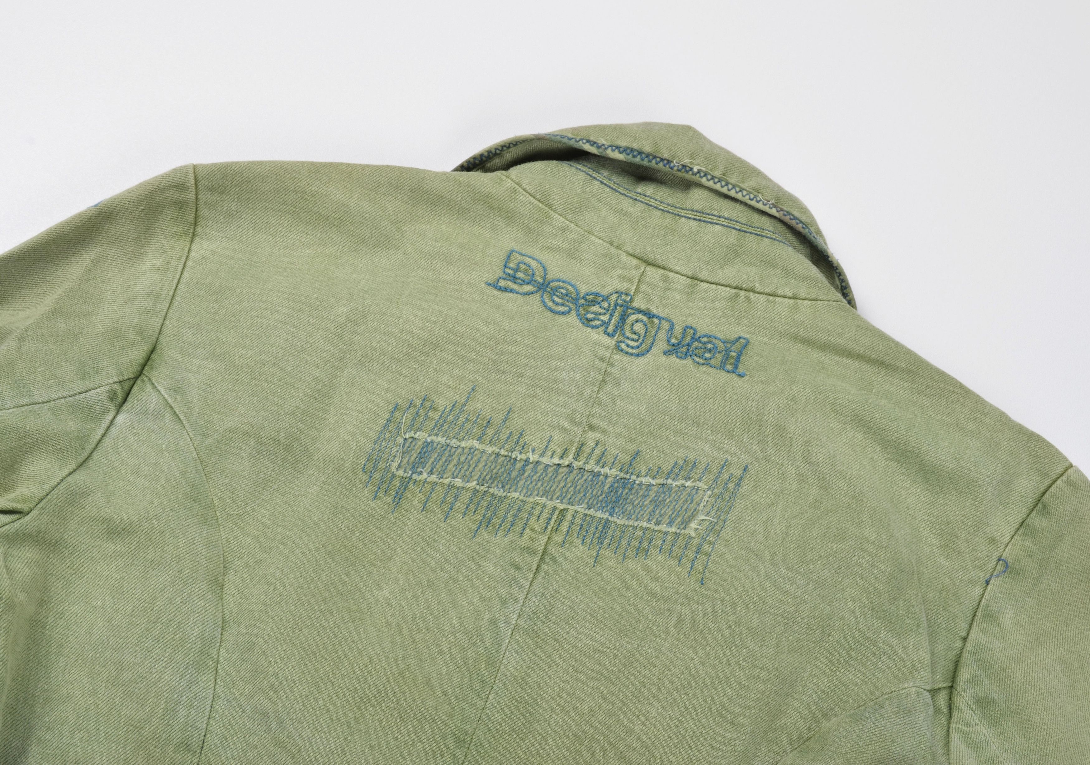 Desigual Rare Desigual Y2K Grunge Garment Dyed Embroidered Blazer Size XS / US 0-2 / IT 36-38 - 11 Thumbnail