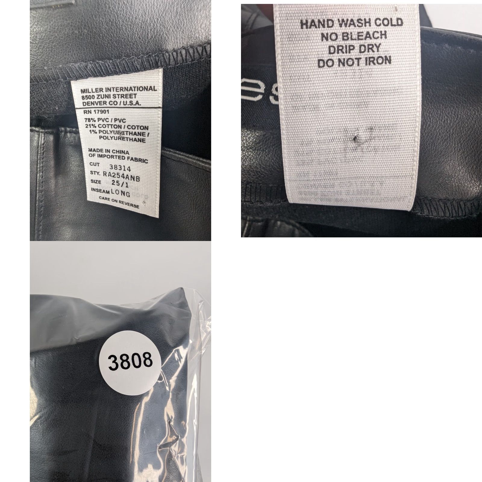 Vintage VINTAGE Rockies Pants Womens 25 Black Leather Studded Long Size 42" / US 20 - 9 Thumbnail