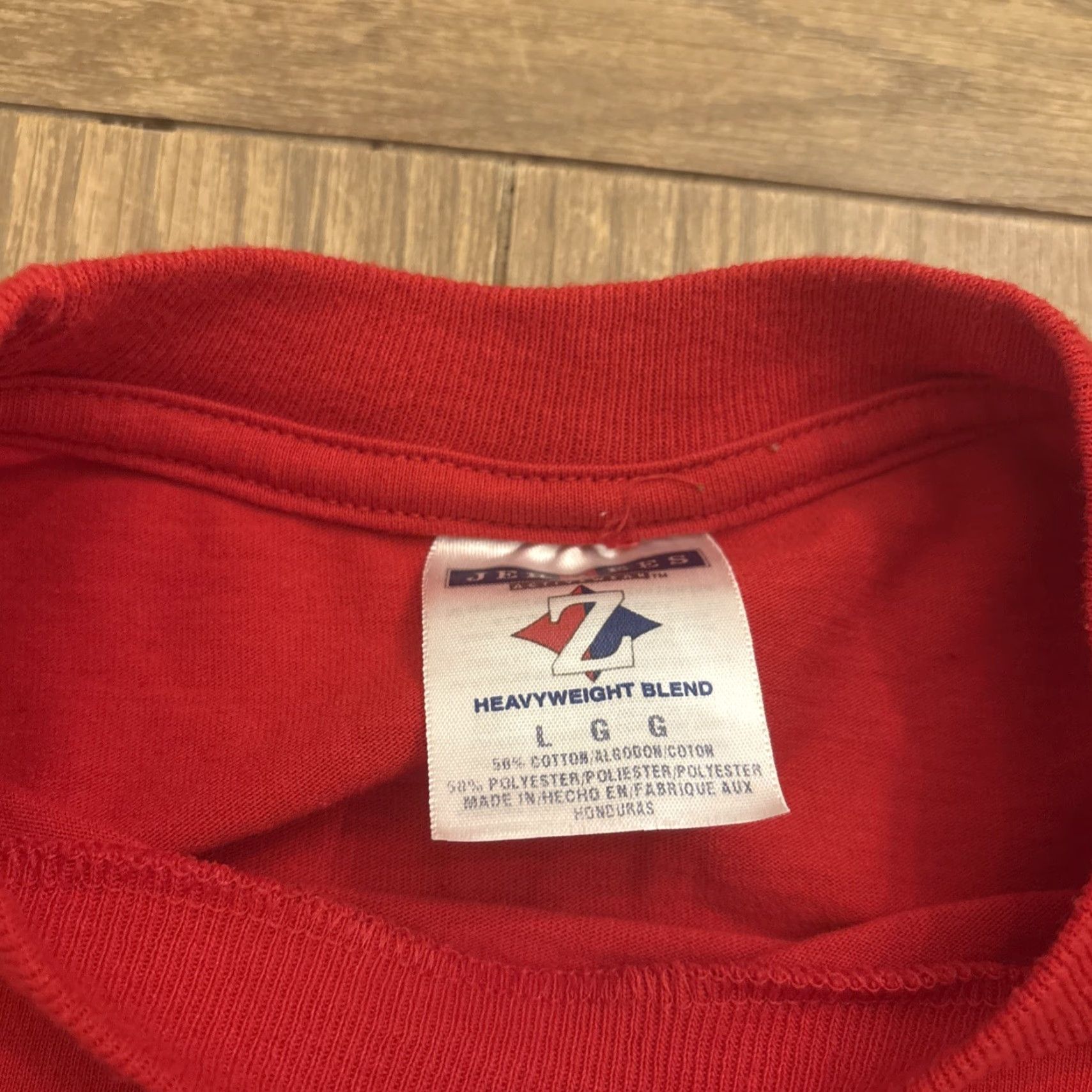 Jerzees VINTAGE JERZEES JR’s Rib Shack T-Shirt Adult Large Red Florida Mens Size US L / EU 52-54 / 3 - 4 Thumbnail