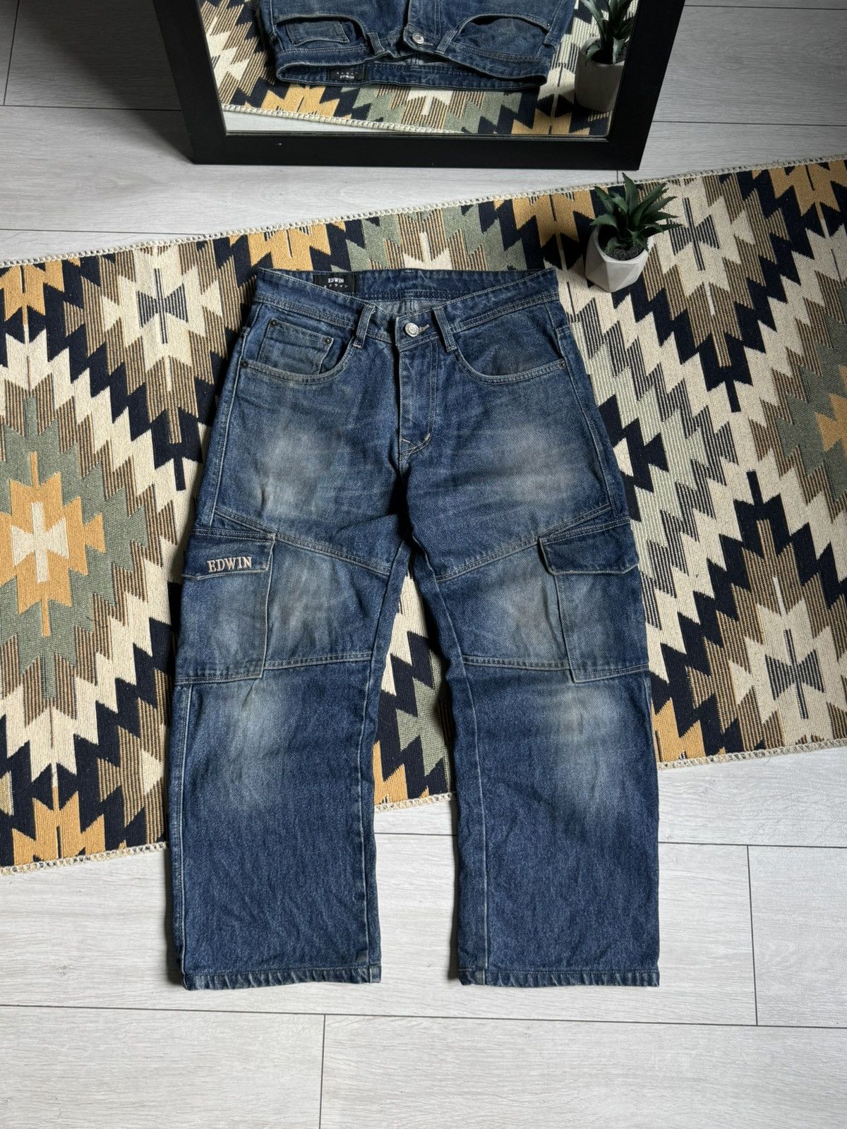 Edwin ❗️RARE❗️Edwin Cargo Denim Y2K Japan Style Jeans Size US 30 / EU 46 - 2 Thumbnail