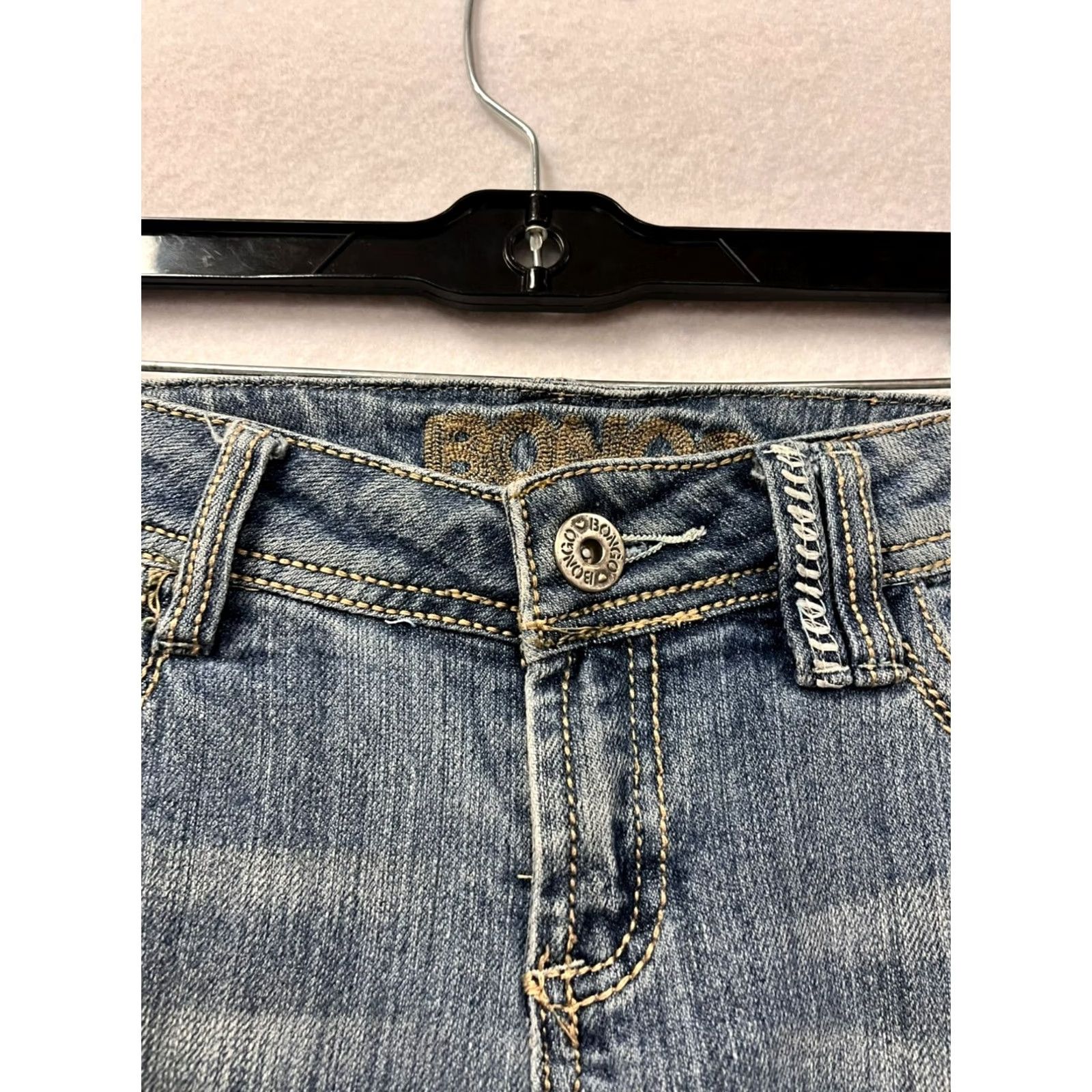 Vintage Bongo Womens Jeans Bootcut Distressed Low Rise Blue 9 Regular Denim Womens Size 30" / US 8 / IT 44 - 6 Thumbnail