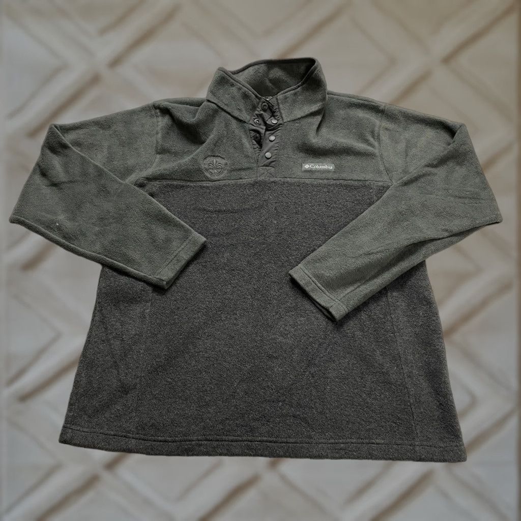 Vintage Columbia Fleece Jacket Mens 2XL Grey Snap Button Up High Neck Outdoor Hiking Jacket Size US XXL / EU 58 / 5 - 1 Thumbnail