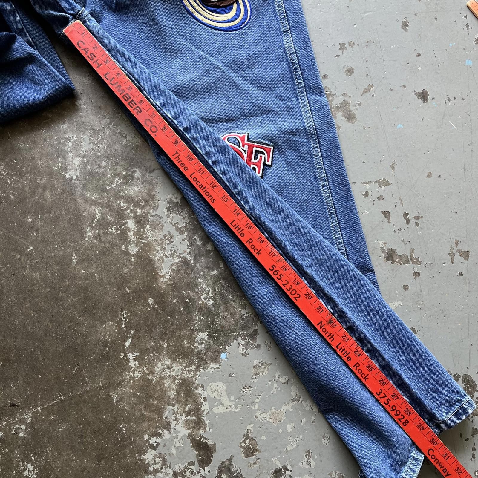 NFL × Vintage Vintage Y2K NFL Teams Embroidery Baggy Grunge Wide Leg Jeans Size US 36 / EU 52 - 3 Thumbnail