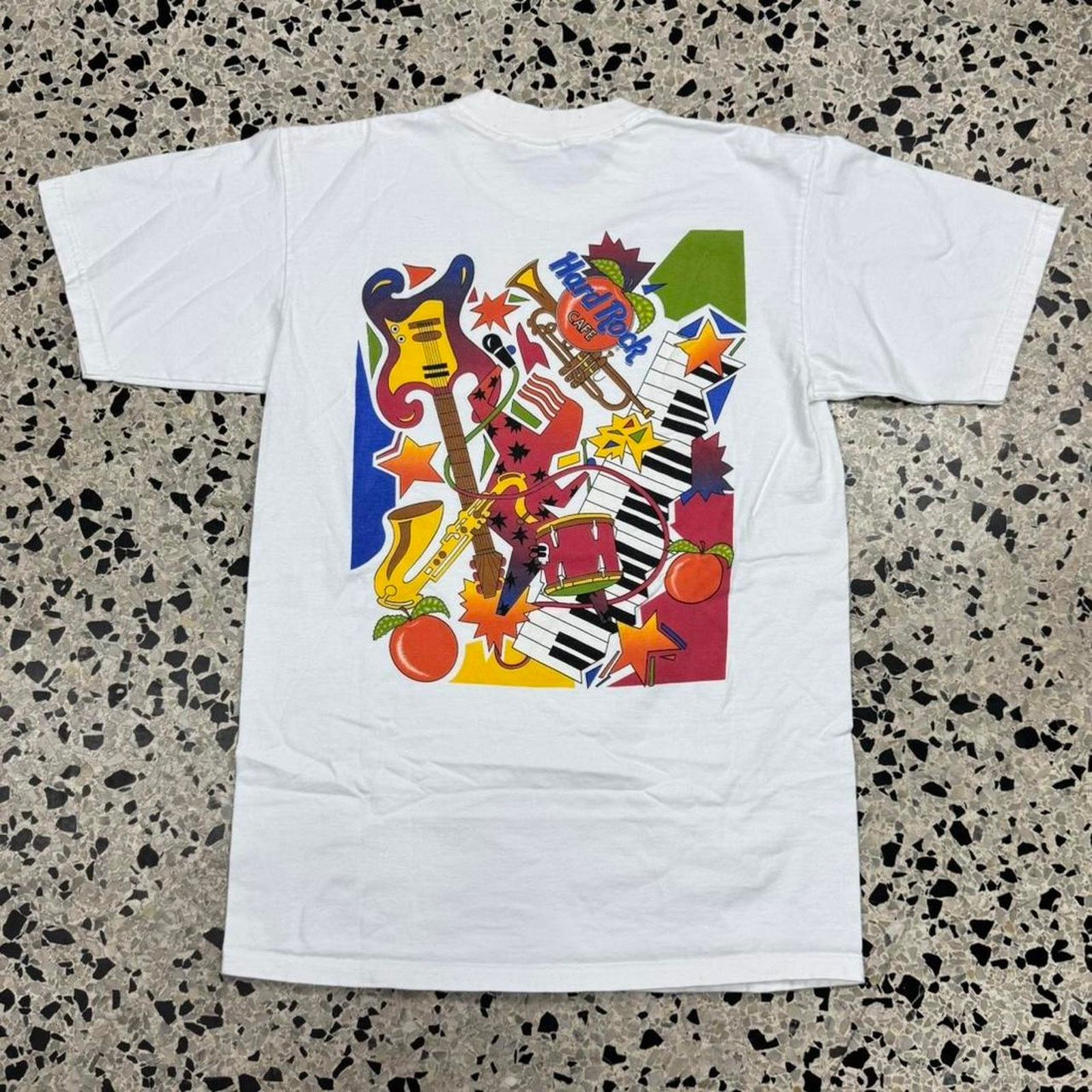 Hanes VINTAGE 90S HARD ROCK CAFÉ ATLANTA ORANGE JAZZ PROMO TEE: Size US M / EU 48-50 / 2 - 5 Thumbnail