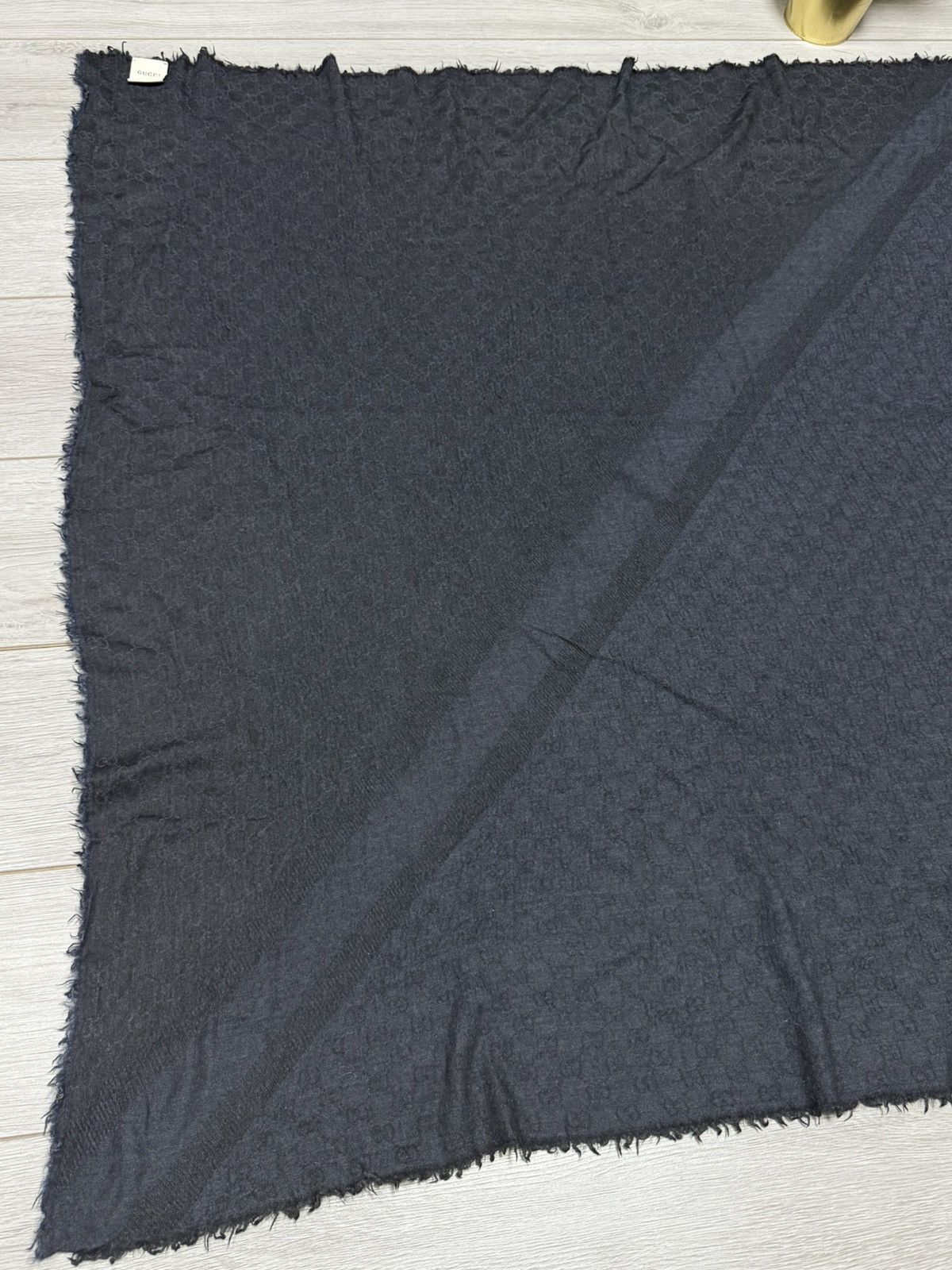 Gucci Gucci GG monogram wool silk scarf stripe square Size ONE SIZE - 3 Thumbnail