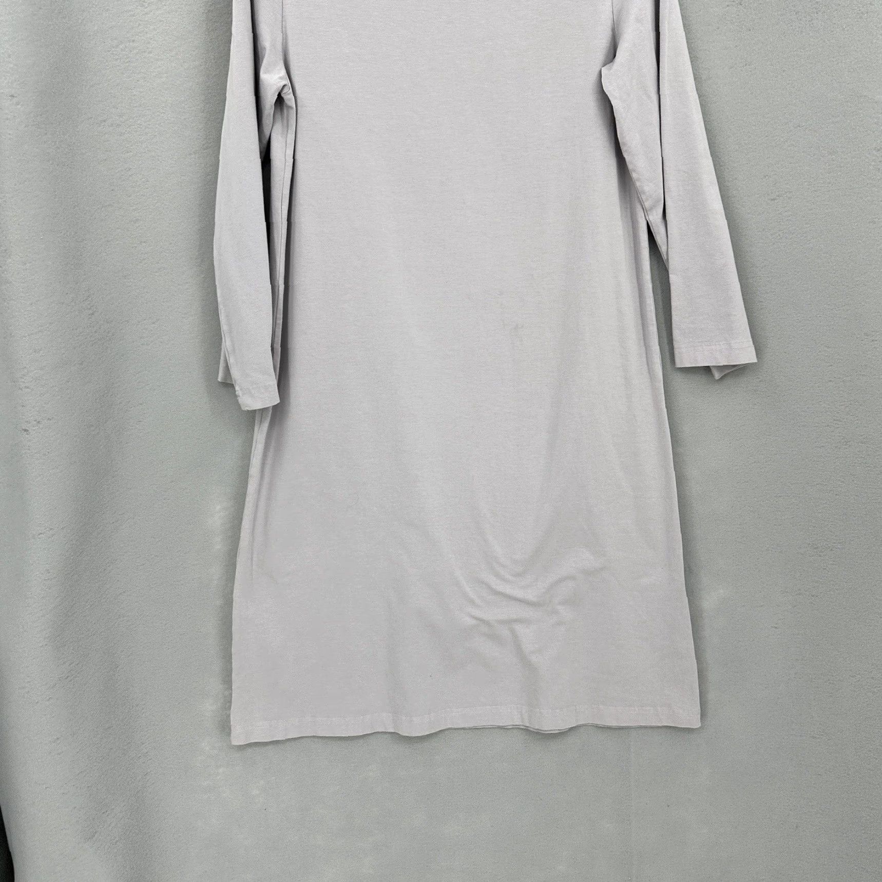 Vintage Bryn Walker Dress Women XS Gray Jersey Rayon Spandex 3/4 Sleeve Scoop Neck Casual Midi Womens Size XS / US 0-2 / IT 36-38 - 3 Thumbnail