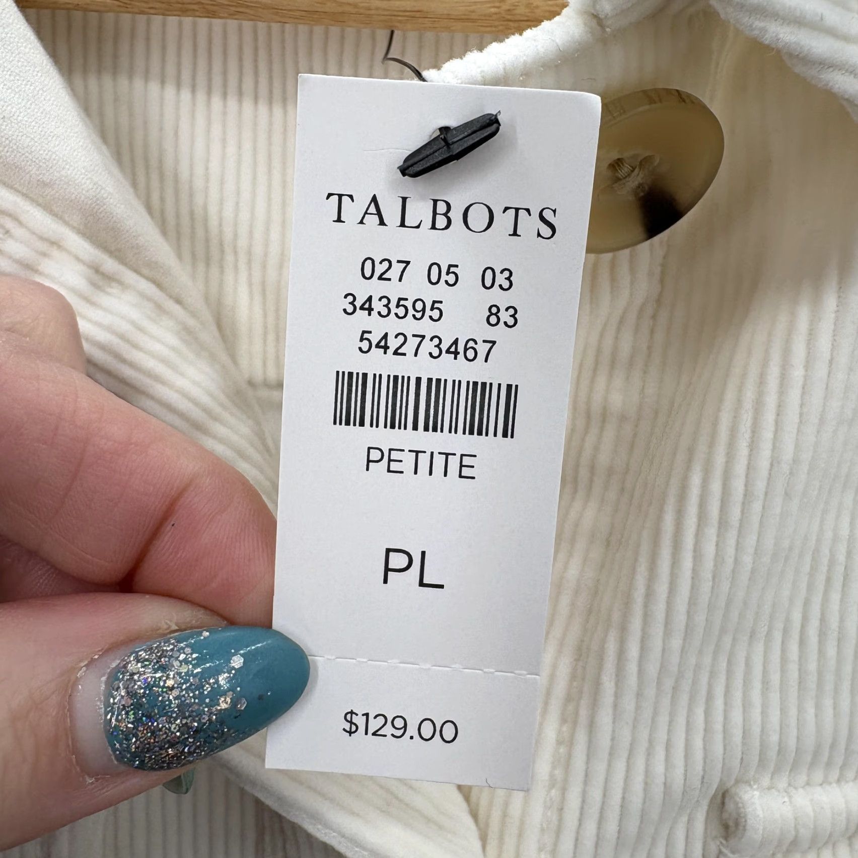 Talbots VINTAGE: TALBOTS Jacket Womens PL Beige Corduroy Button Front Utility Petite Casual NWT Size L / US 10 / IT 46 - 5 Thumbnail