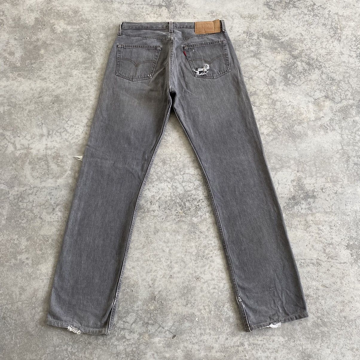 Levi's Vintage Late 90’s Levis 501 Ash Grey Distressed Jeans Size US 32 / EU 48 - 15 Thumbnail