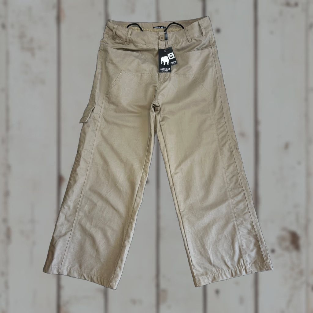 Vintage American Stitch Pants Cargo Streetwear Baggy Inner Boxer Cotton Nylon Khaki S Men Regular Straight Pocket Cargo Pockets Size US 29 - 1 Thumbnail