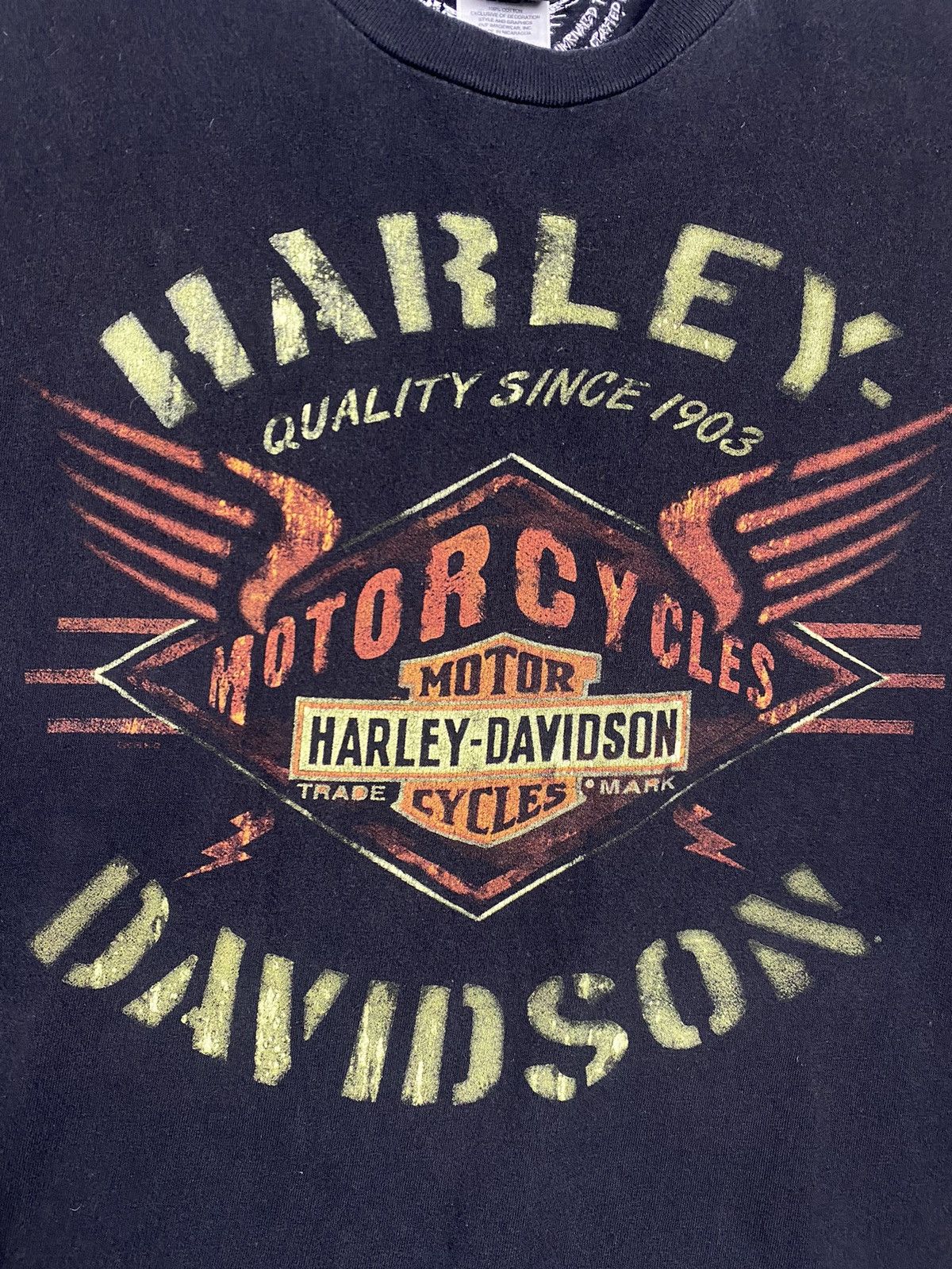 Harley Davidson × Vintage Vintage Harley Davidson Warres England graphic tee 90’s Size US XXL / EU 58 / 5 - 6 Thumbnail