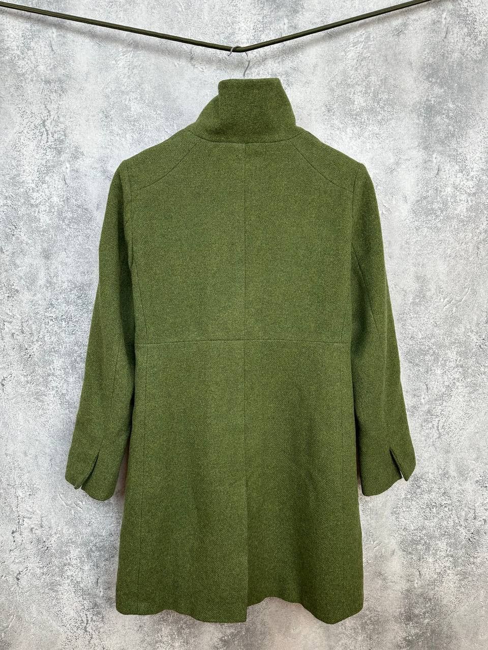 Weekend Max Mara Weekend Max Mara Wool Coat Green Button Front Mid Length Size S / US 4 / IT 40 - 3 Thumbnail