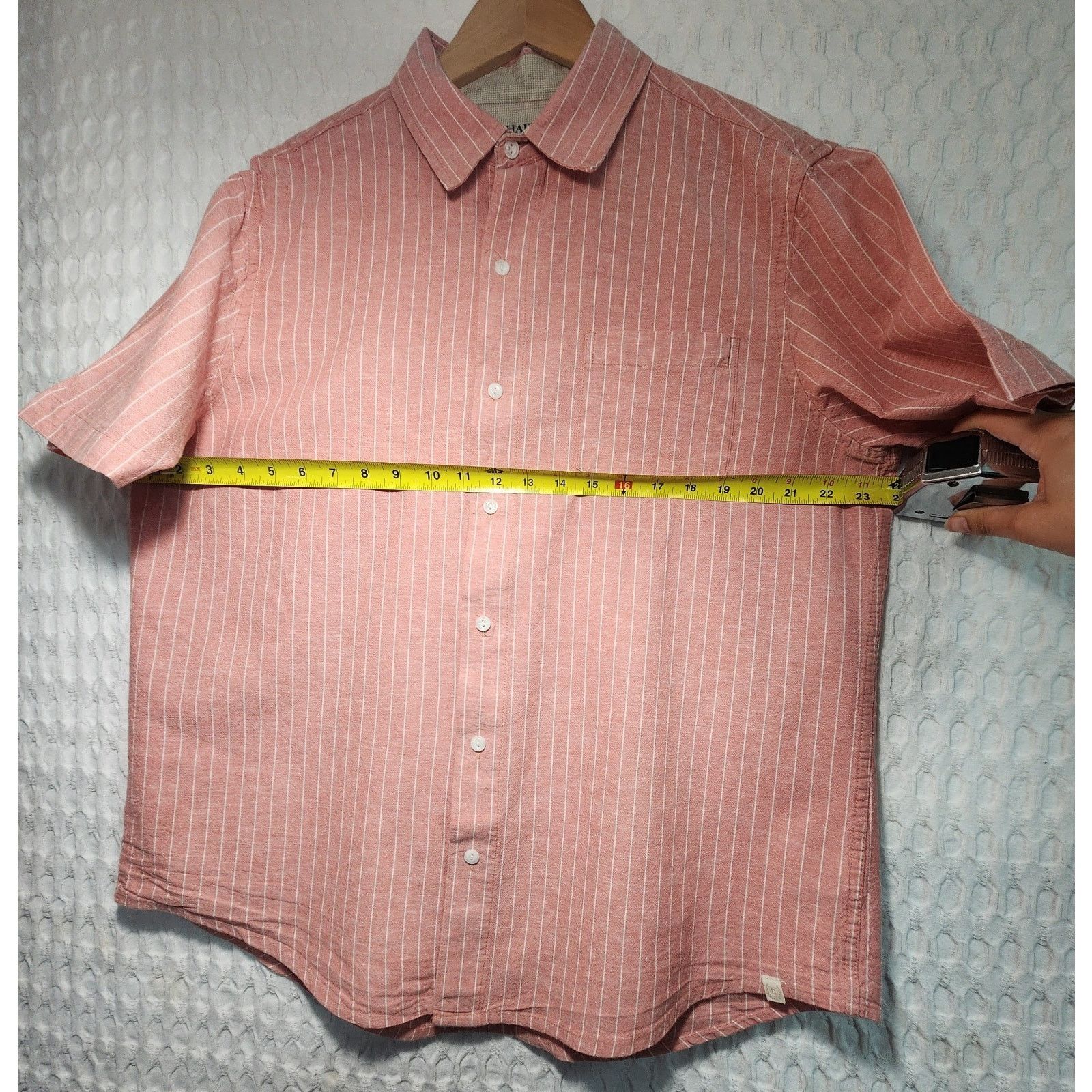 Chaps Chaps Large Stripe Linen Blend Woven Short Sleeve Shirt Size US L / EU 52-54 / 3 - 4 Thumbnail